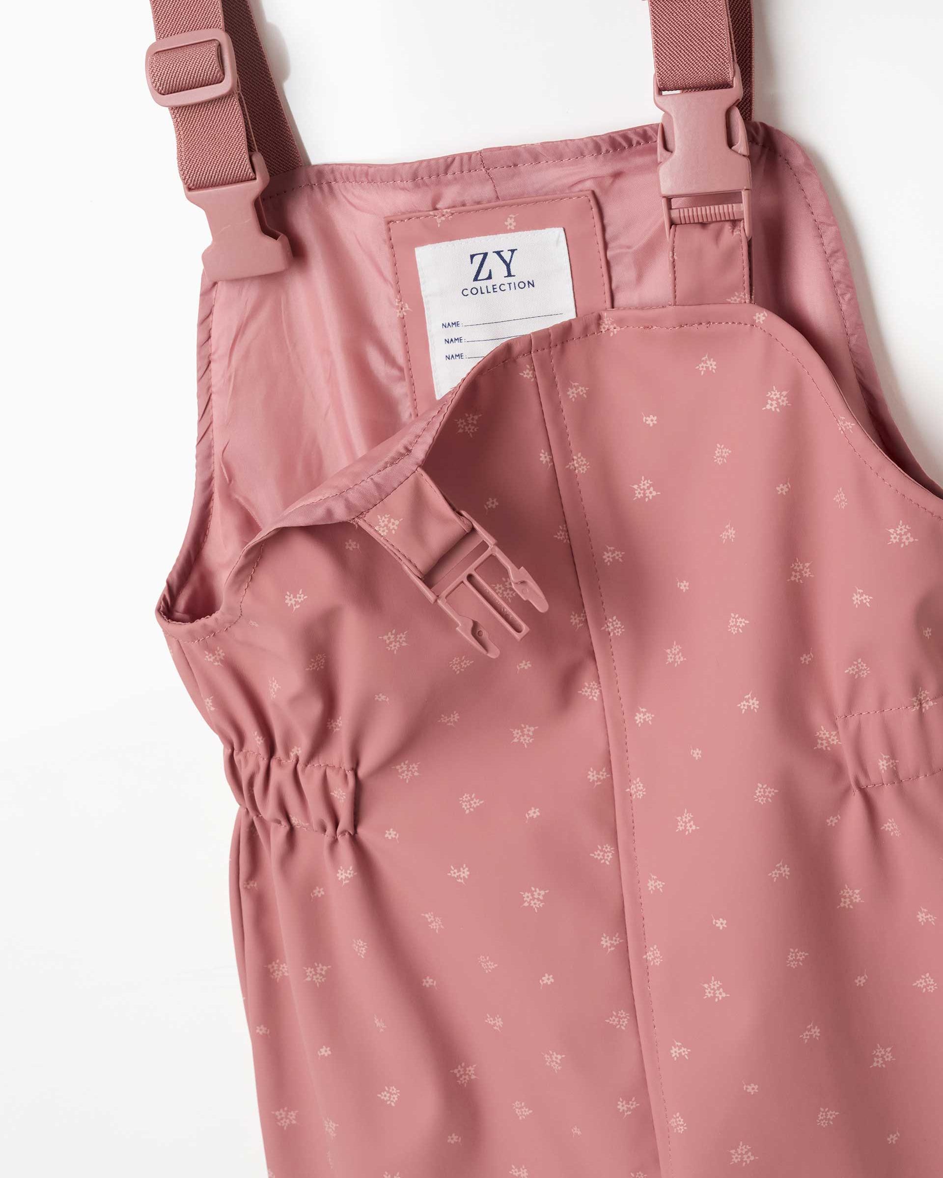 Mono de niña engomado y con estampado floral - Zippy - Rosa Rosa-4