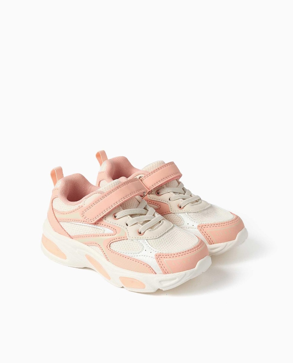 Zapatillas de luces de niña con suela antideslizante - Zippy - Rosa Rosa-2