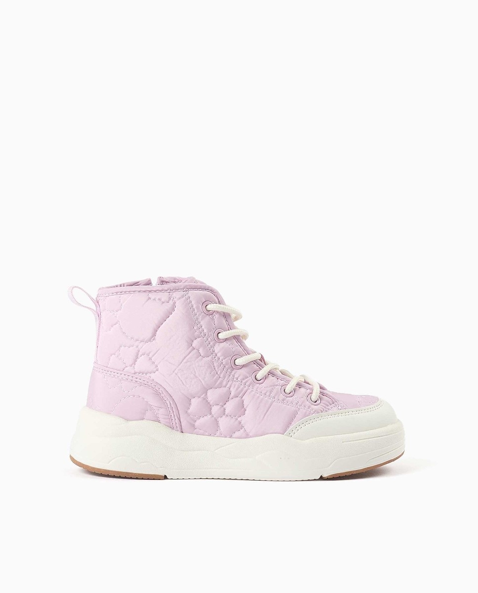 Imagen 0 de Zapatillas altas de niña acolchadas y con cordones Purpura