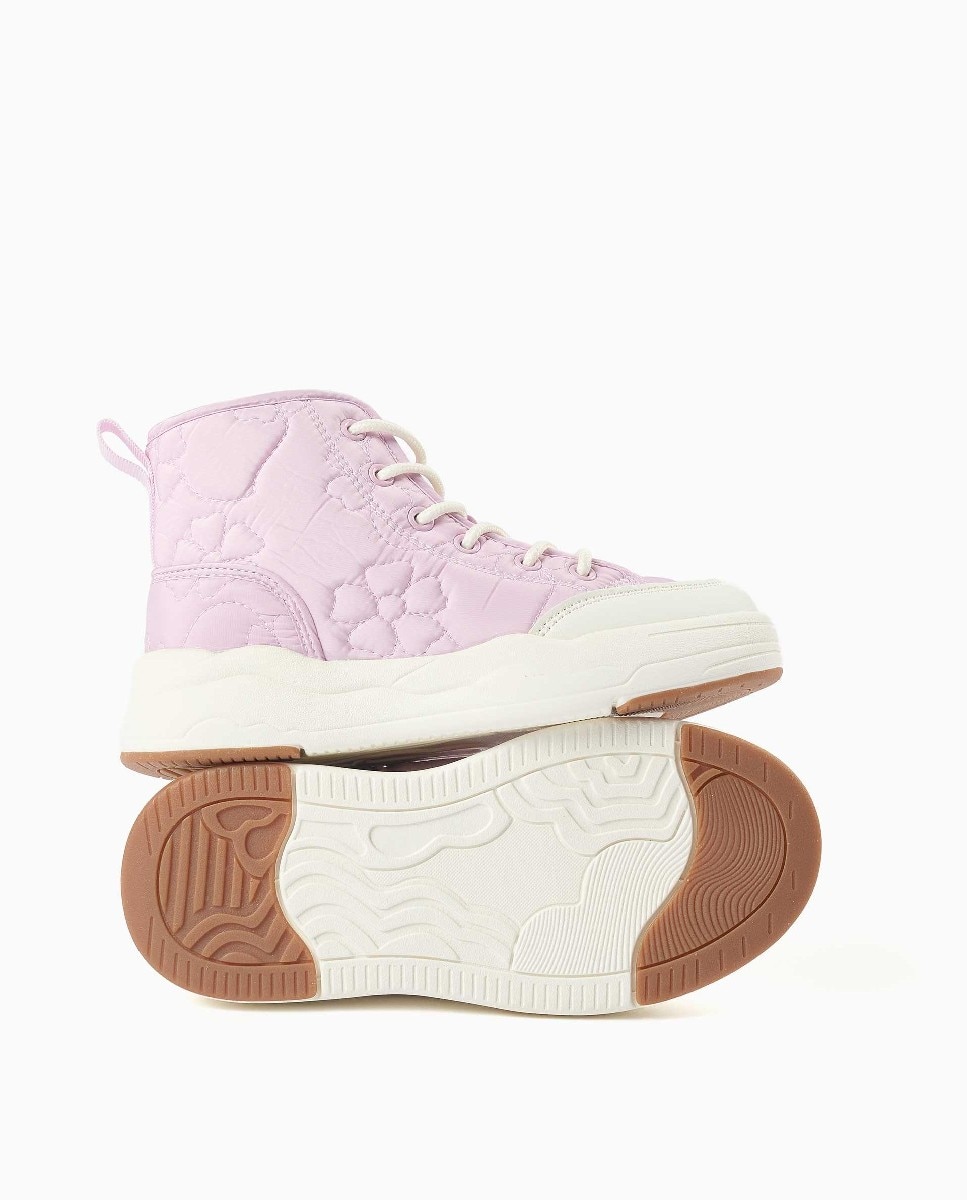 Zapatillas altas de niña acolchadas y con cordones - Zippy - Purpura Purpura-3