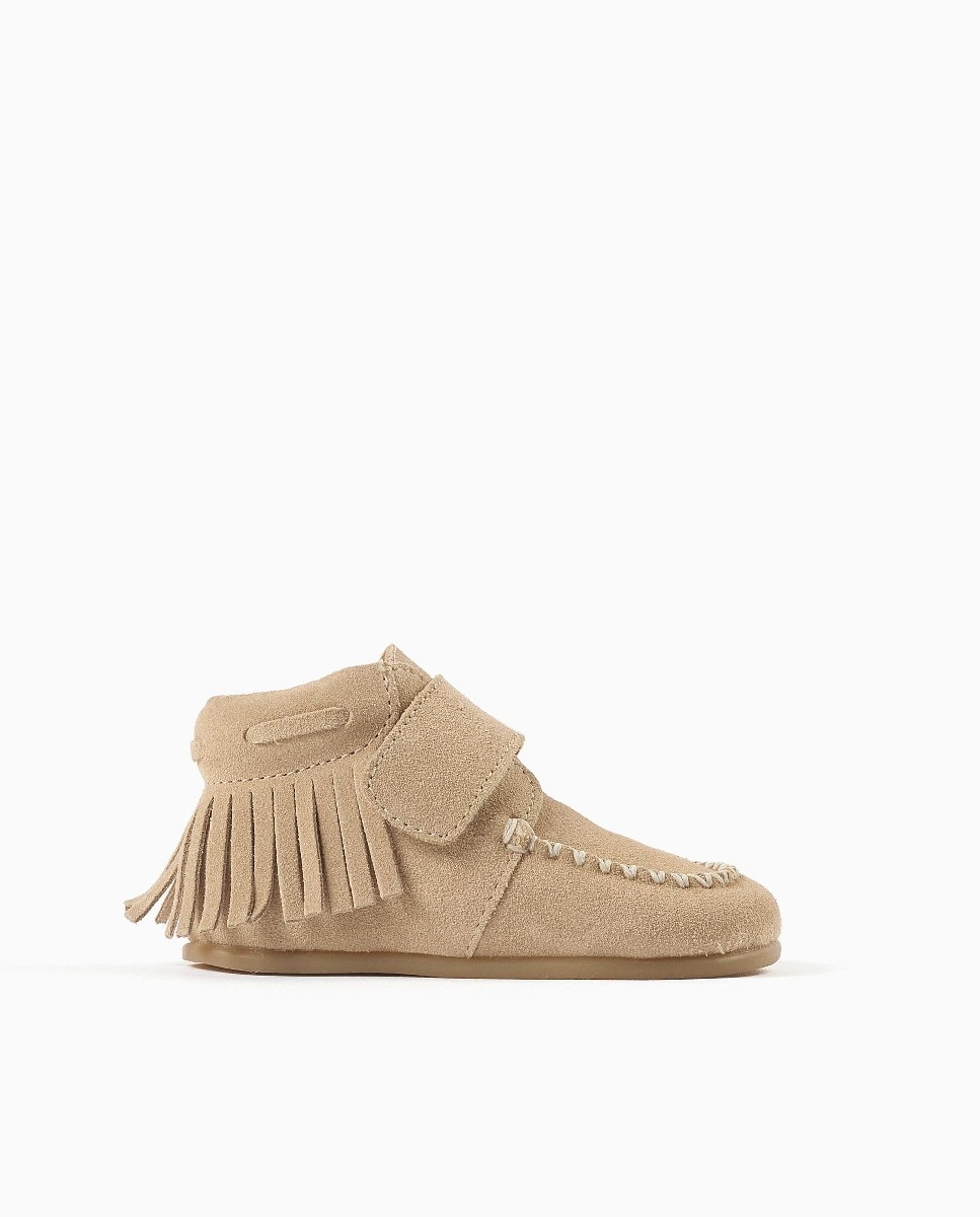 Imagen 0 de Botas de bebé niña de ante y barefoot Beige