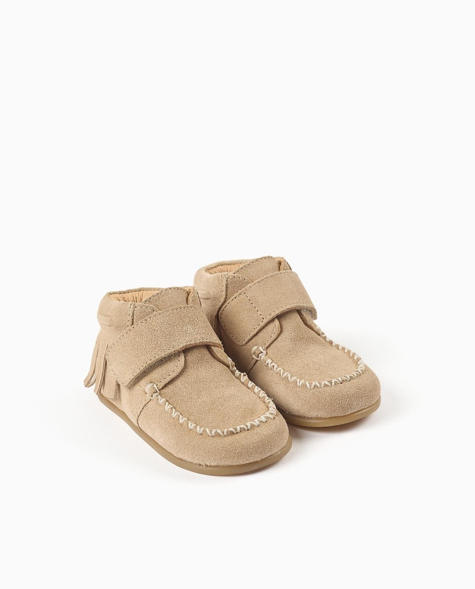 Botas de bebé niña de ante y barefoot - Zippy - Beige Beige-2