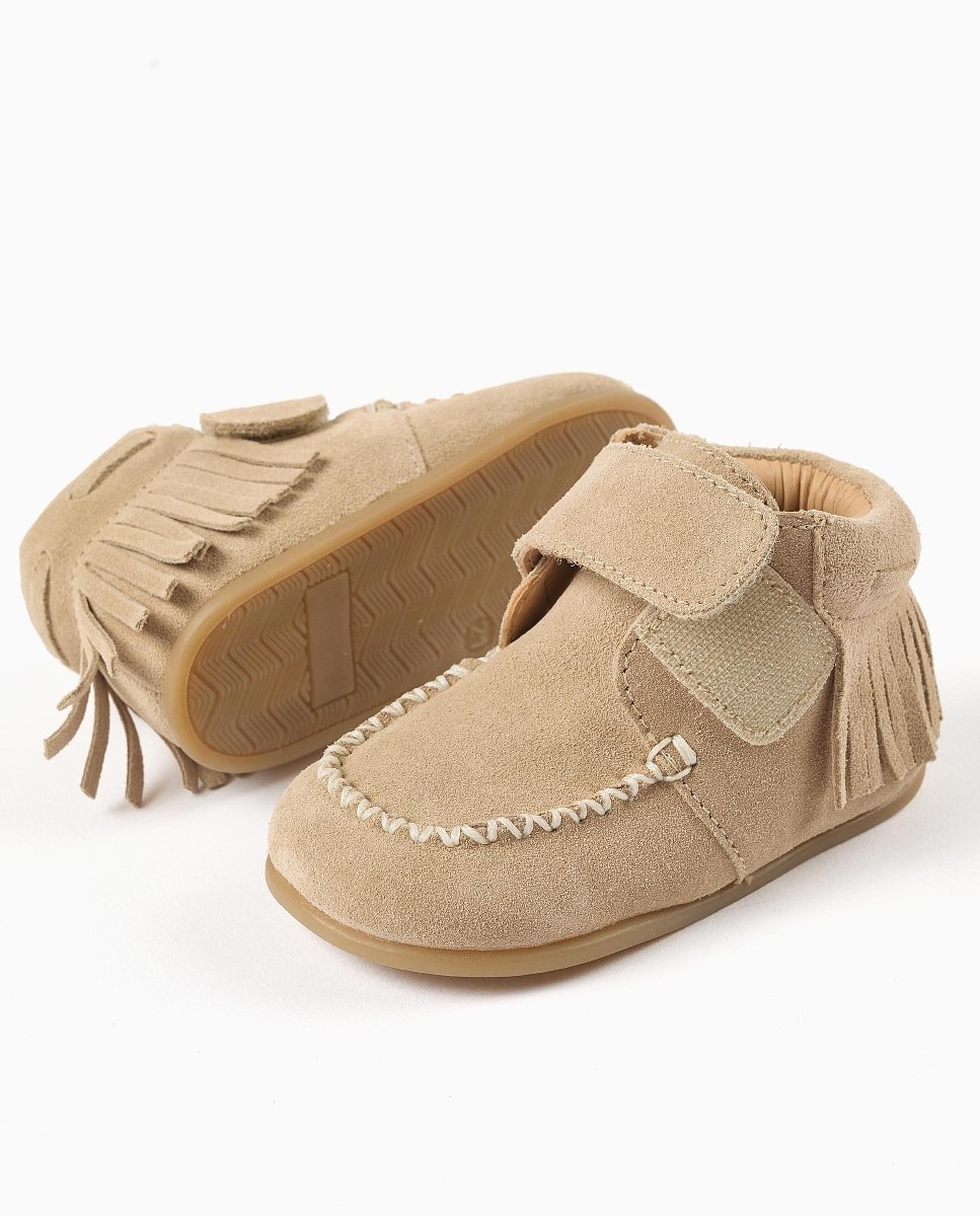 Botas de bebé niña de ante y barefoot - Zippy - Beige Beige-3
