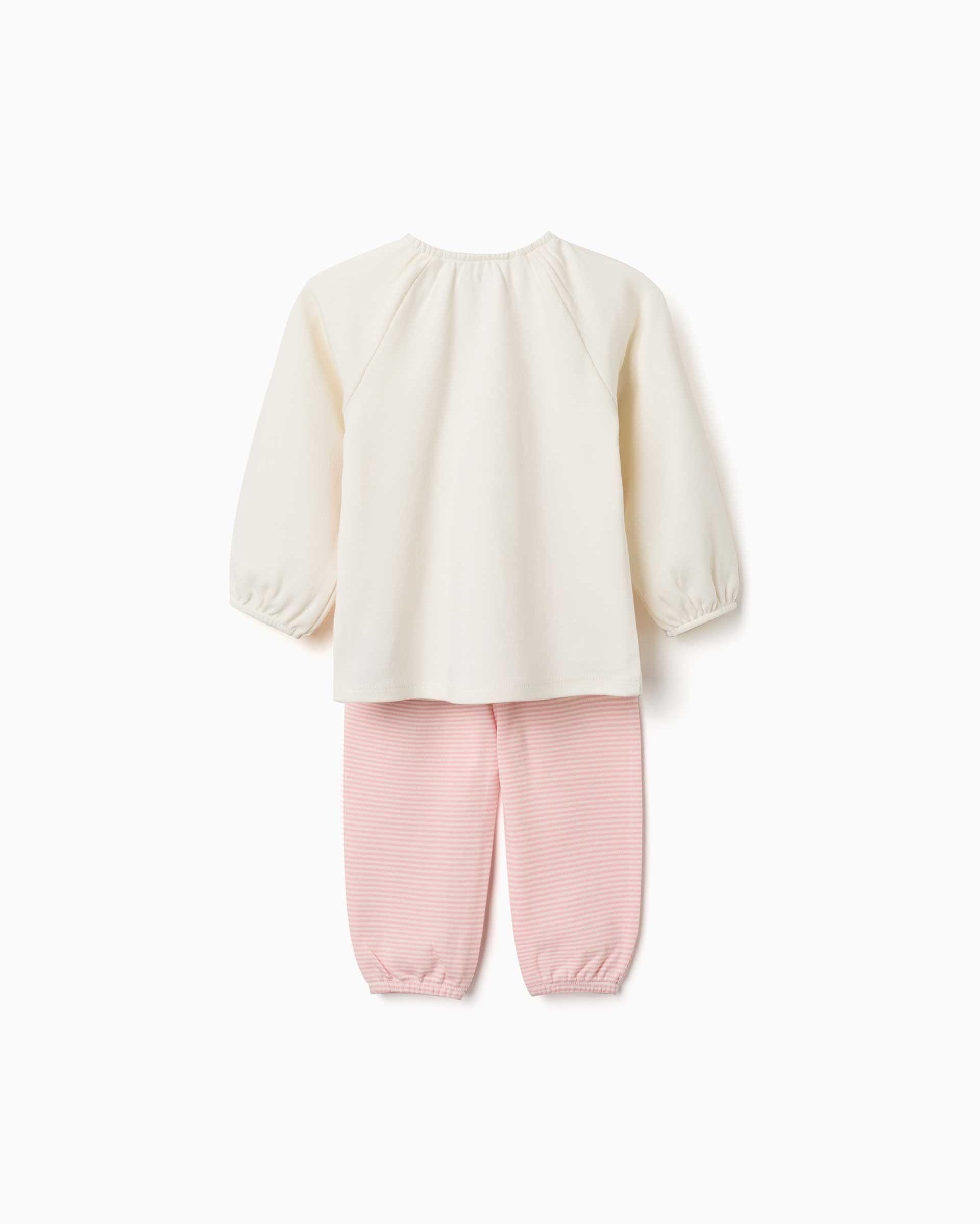 Pijama de bebé niña 100% algodón y con estampado floral - Zippy - Blanco Blanco-2