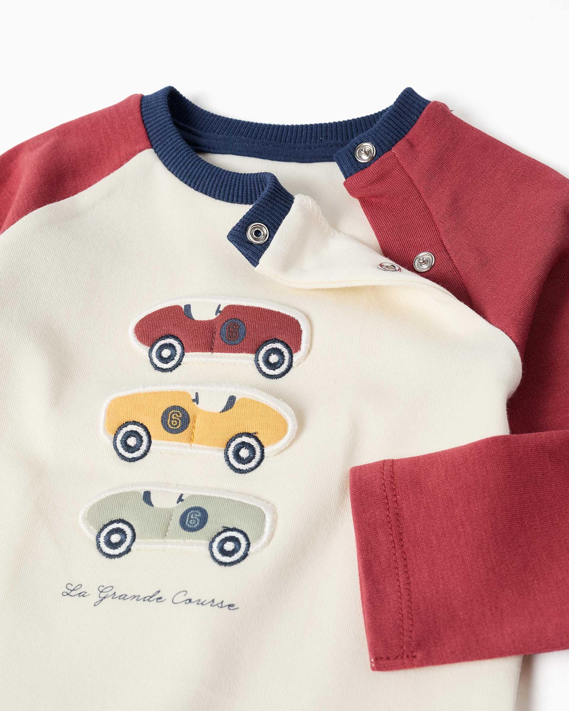 Pijama de bebé niño 100% algodón y con estampado de coches - Zippy - Rojo Rojo-3