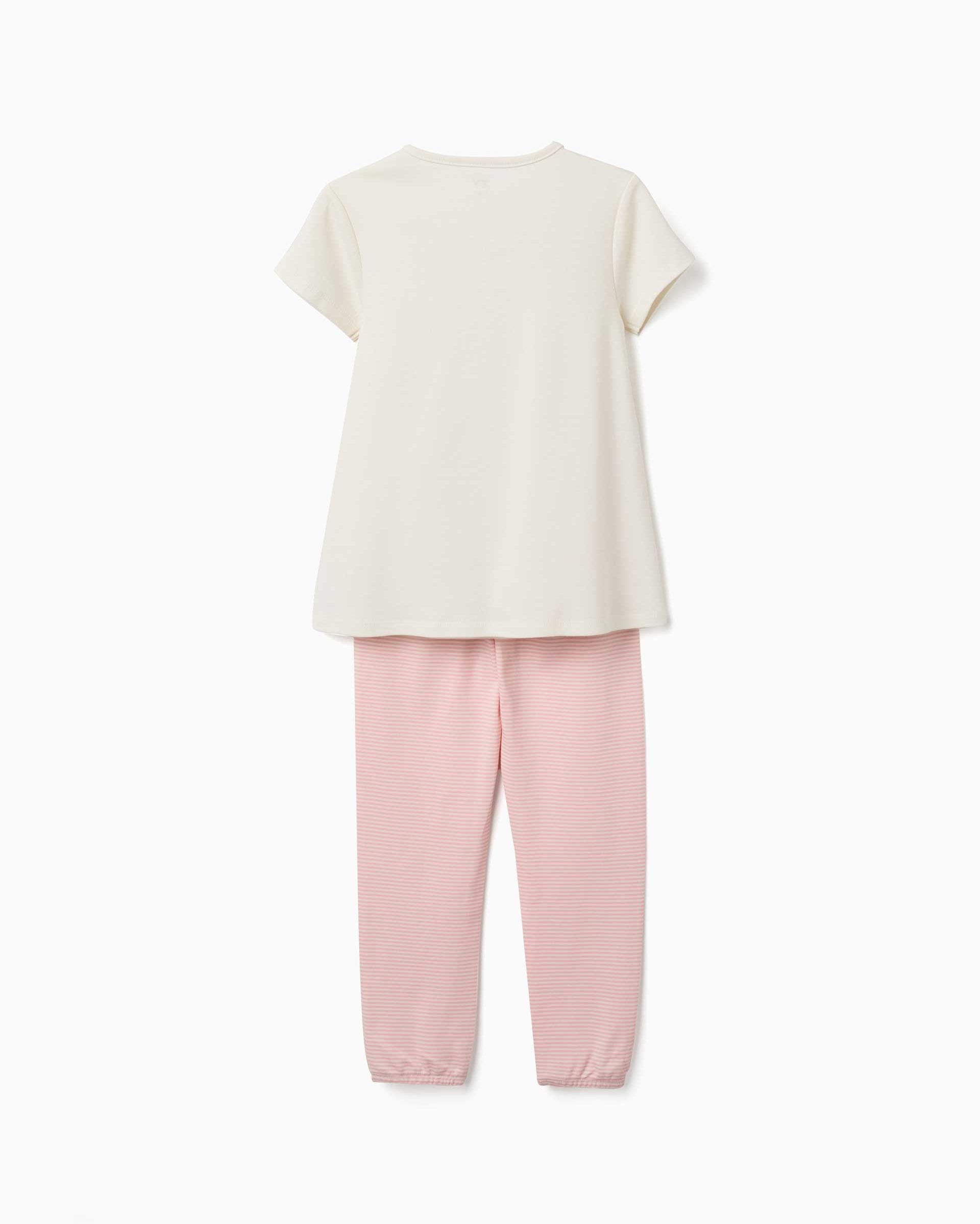 Imagen 2 de Pijama de niña 100% algodón y con estampado floral - Zippy - Blanco Blanco