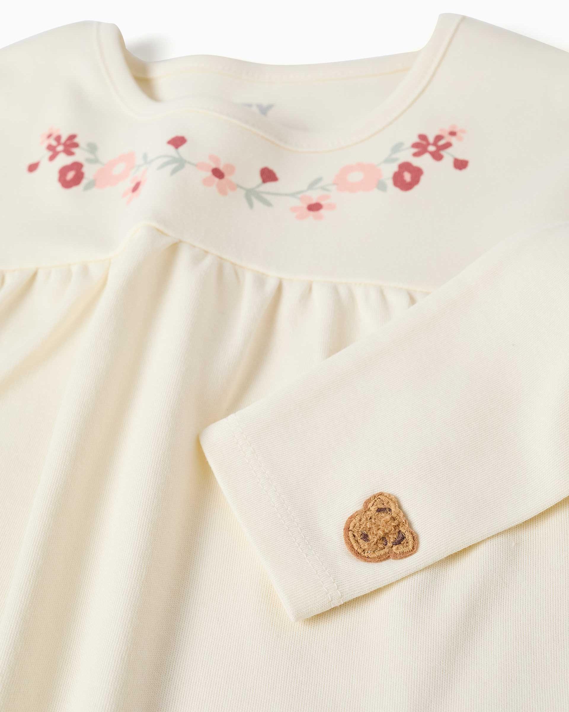 Imagen 3 de Pijama de niña 100% algodón y con estampado floral - Zippy - Blanco Blanco