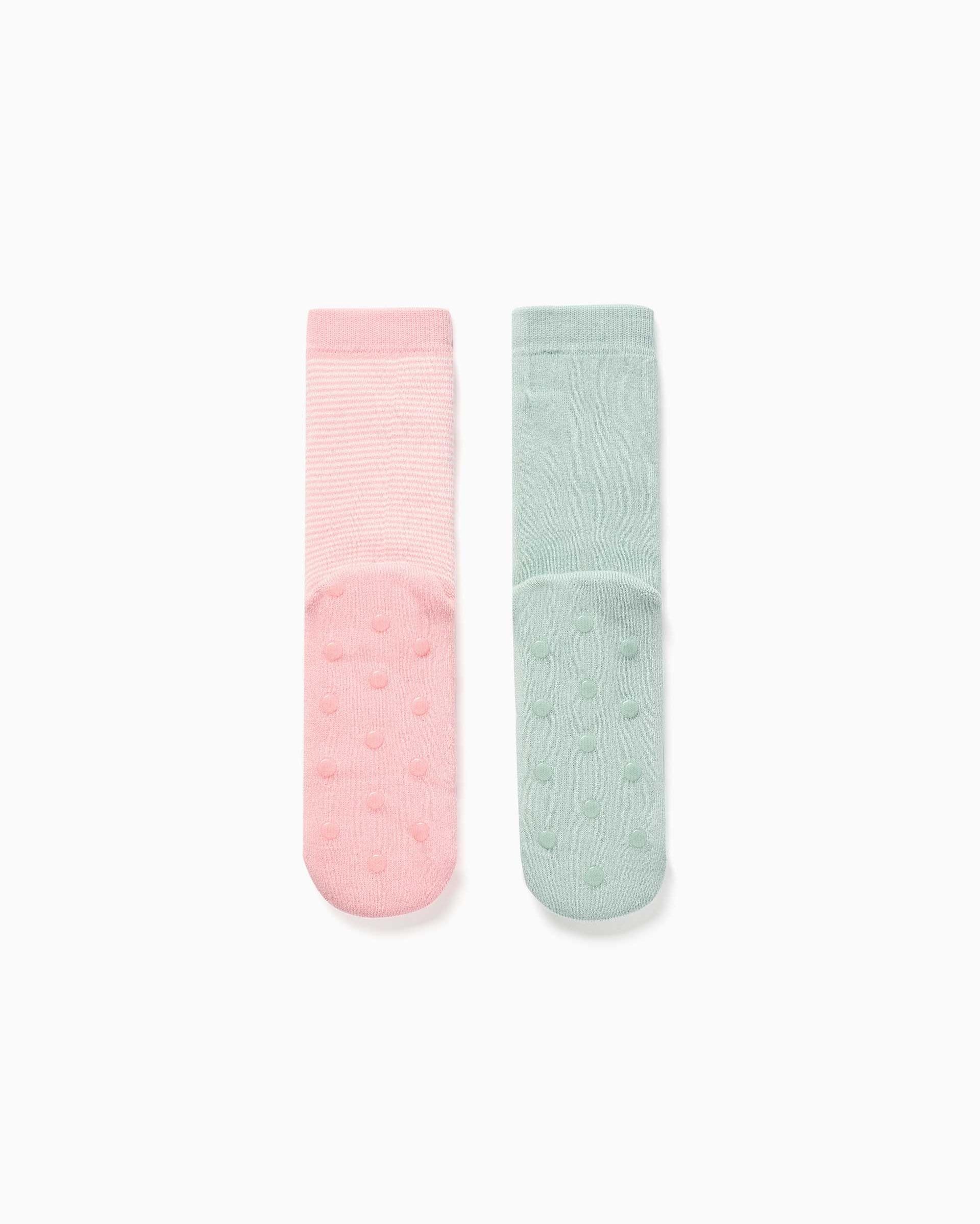 Pack de 2 calcetines de niña antideslizantes y con forro de rizo - Zippy - Multicolor Multicolor-3