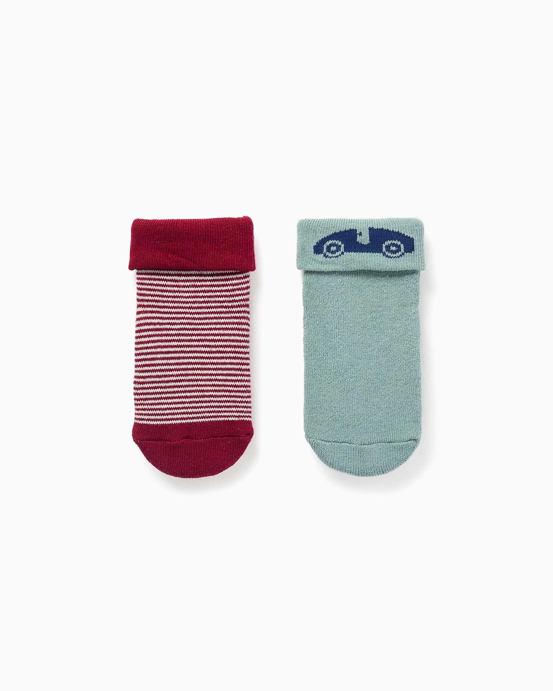 Imagen 0 de Pack de 2 calcetines de bebé niño con forro de rizo y antideslizantes Multicolor