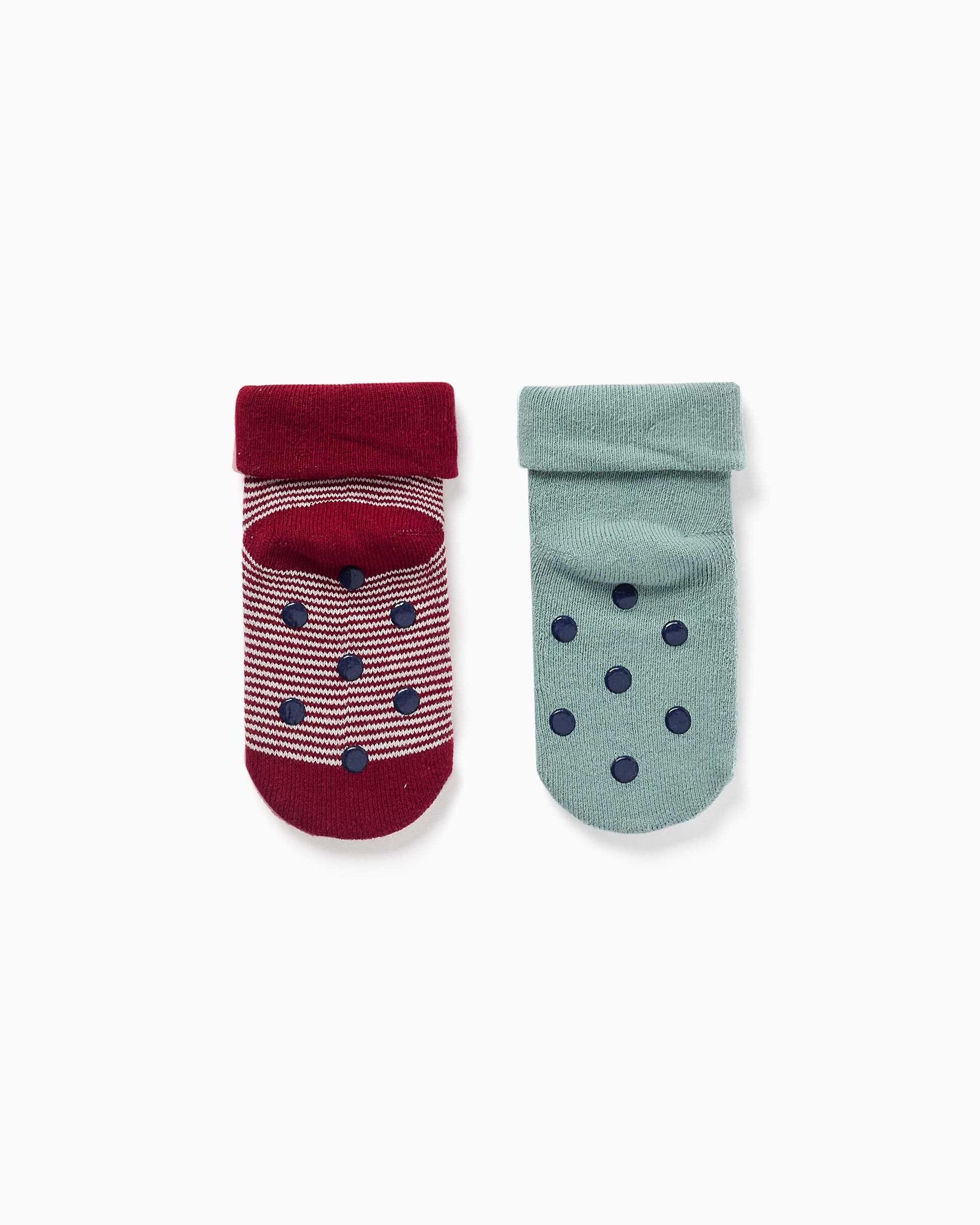 Pack de 2 calcetines de bebé niño con forro de rizo y antideslizantes - Zippy - Multicolor Multicolor-3