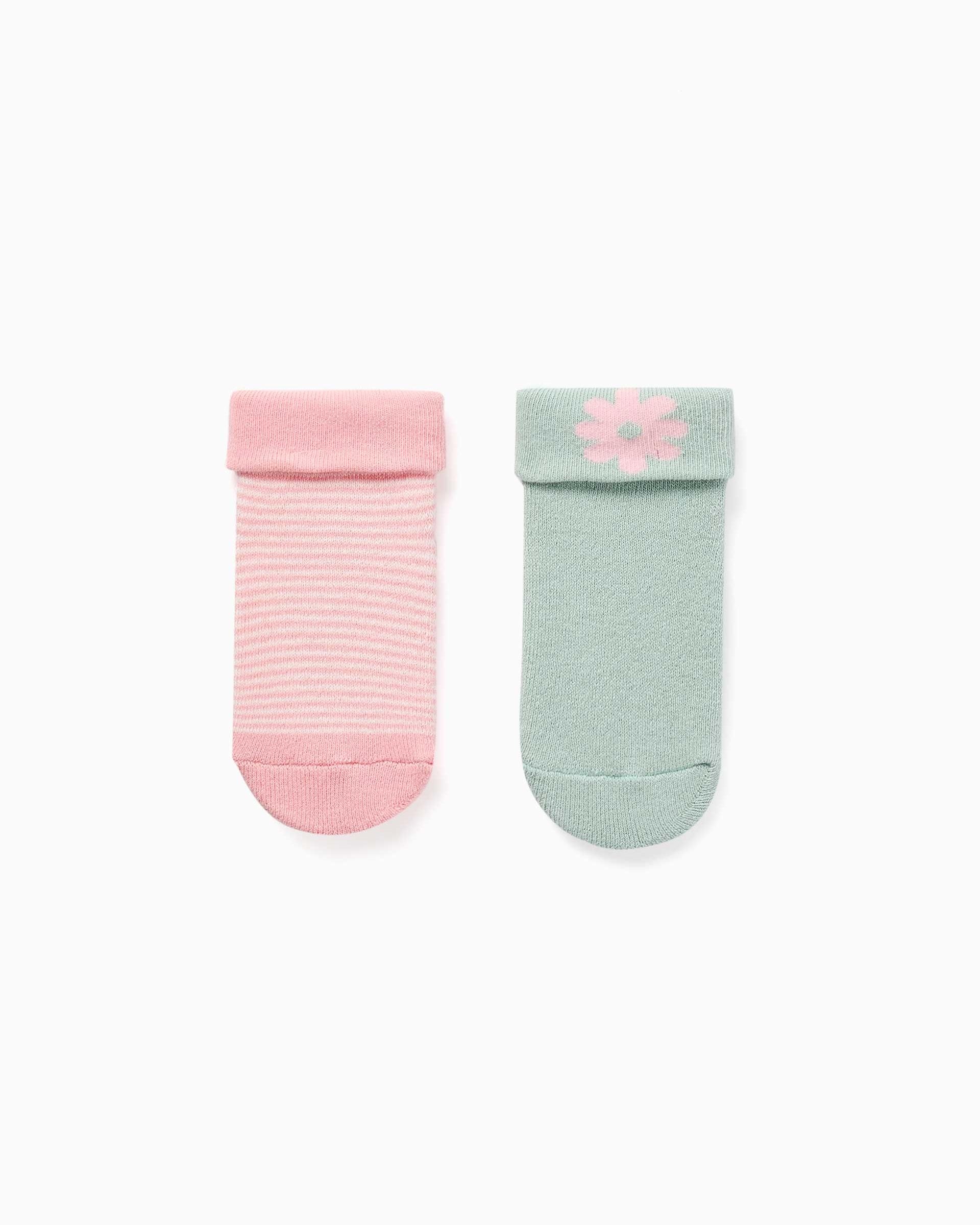 Imagen 0 de Pack de 2 calcetines de bebé niña con forro de rizo y antideslizantes Multicolor