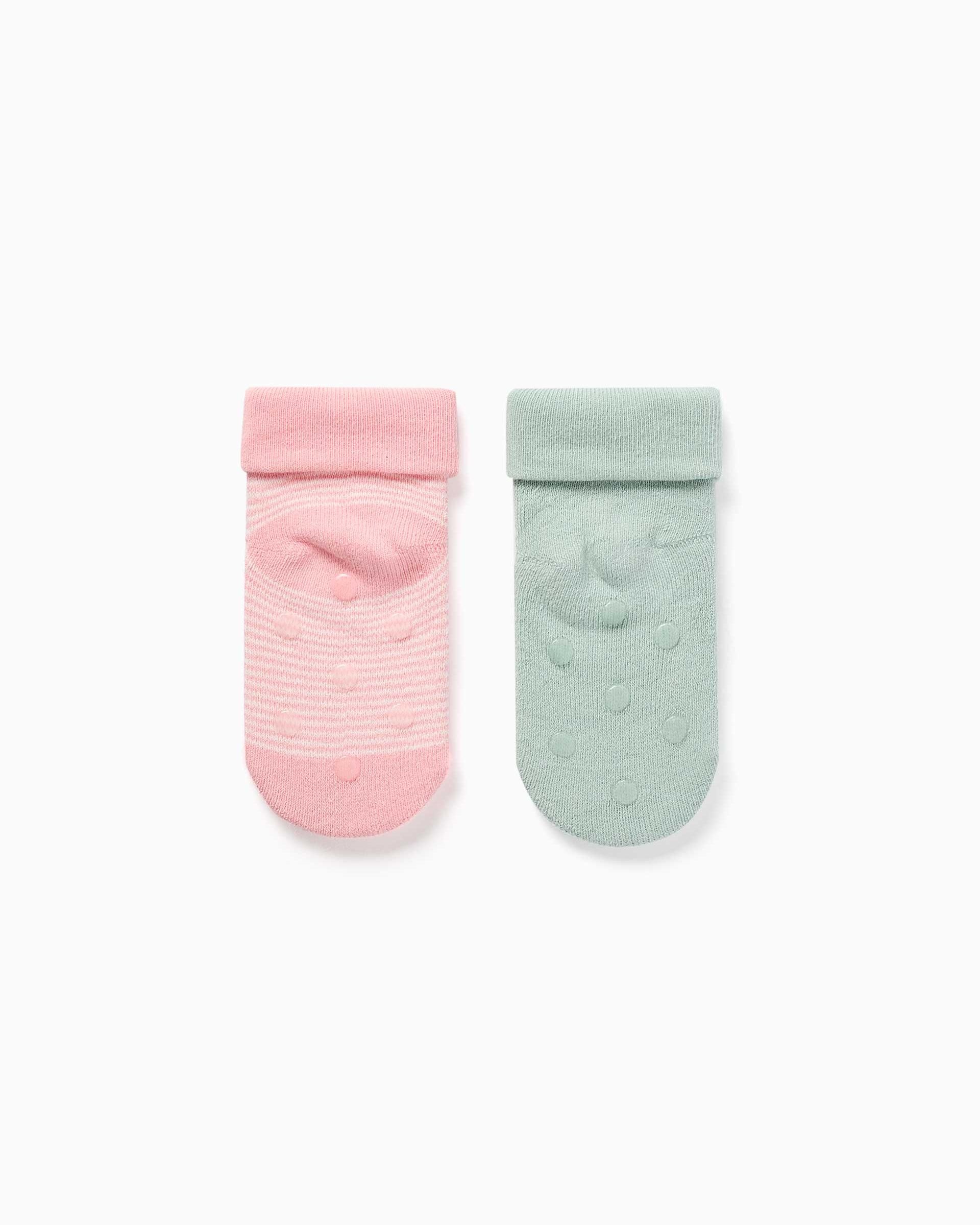 Pack de 2 calcetines de bebé niña con forro de rizo y antideslizantes - Zippy - Multicolor Multicolor-3