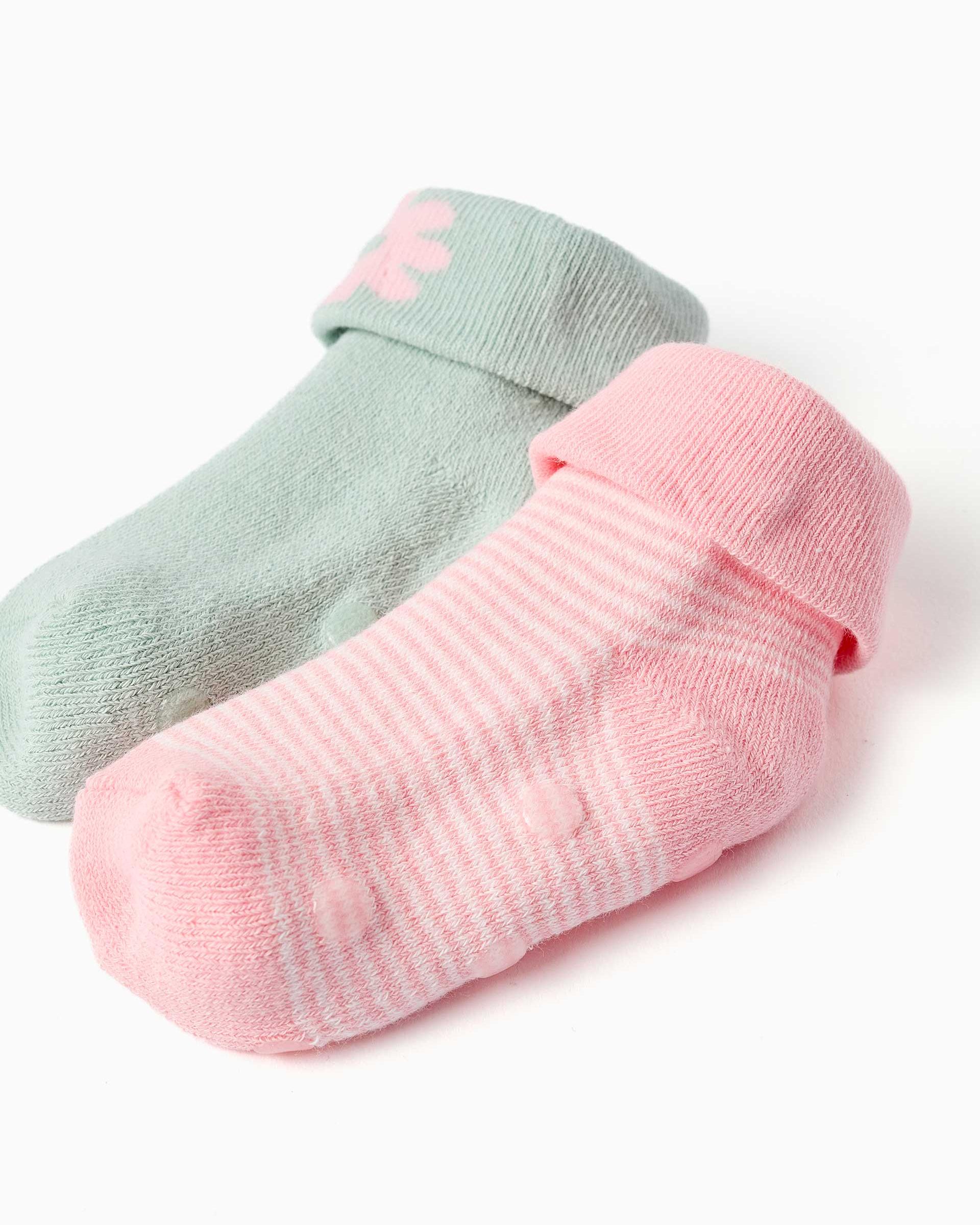 Pack de 2 calcetines de bebé niña con forro de rizo y antideslizantes - Zippy - Multicolor Multicolor-2