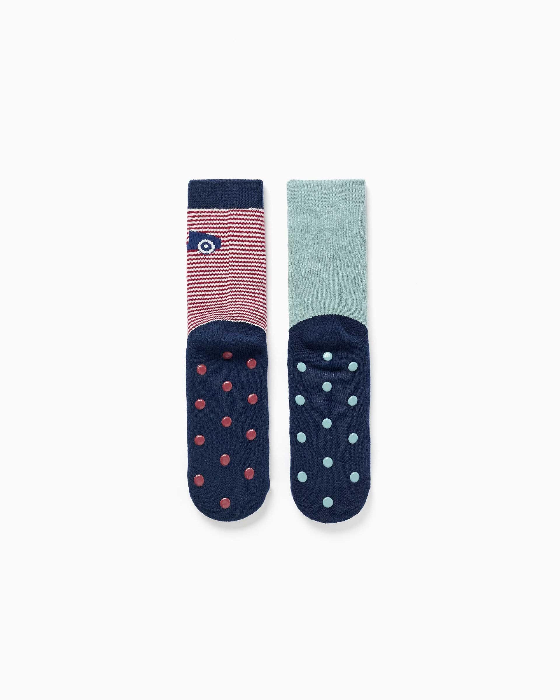 Pack de 2 calcetines cortos de niño antideslizantes y con forro de rizo - Zippy - Multicolor Multicolor-3