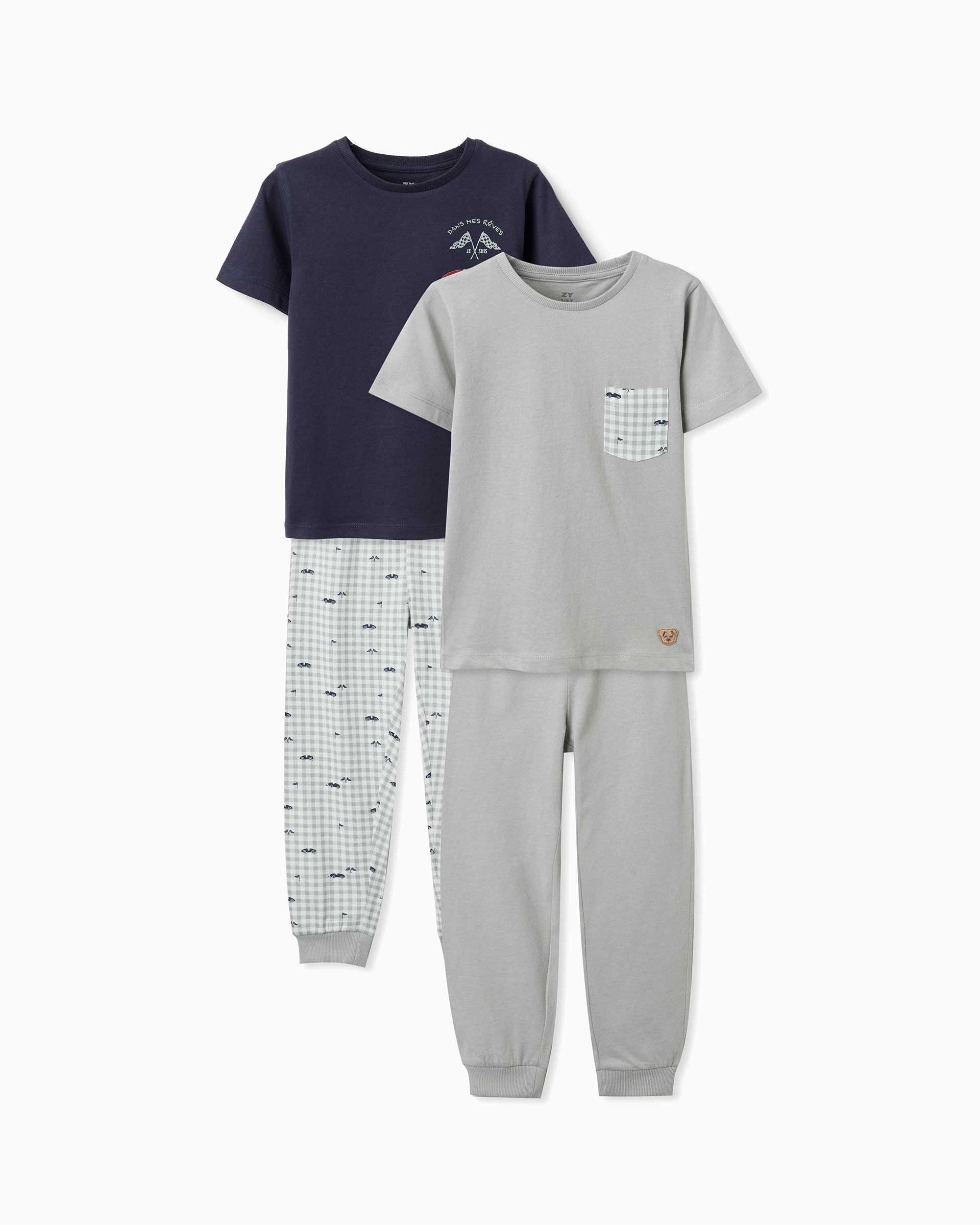 Pack de 2 pijamas de niño 100% algodón y con estampado de coches - Zippy - Multicolor Multicolor-1
