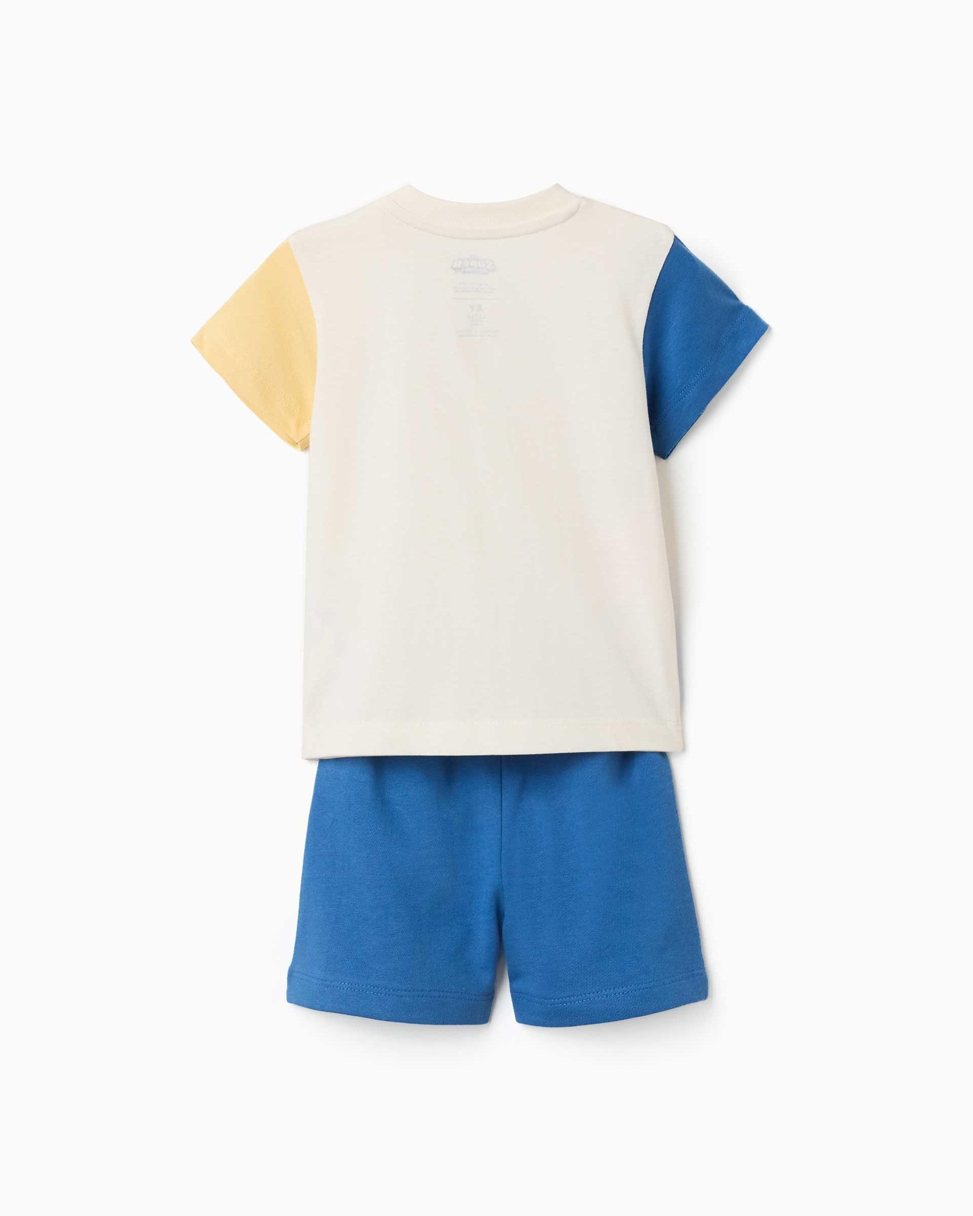 Conjunto de bebé niño 100% algodón y con estampado super friends - Zippy - Azul Azul-3