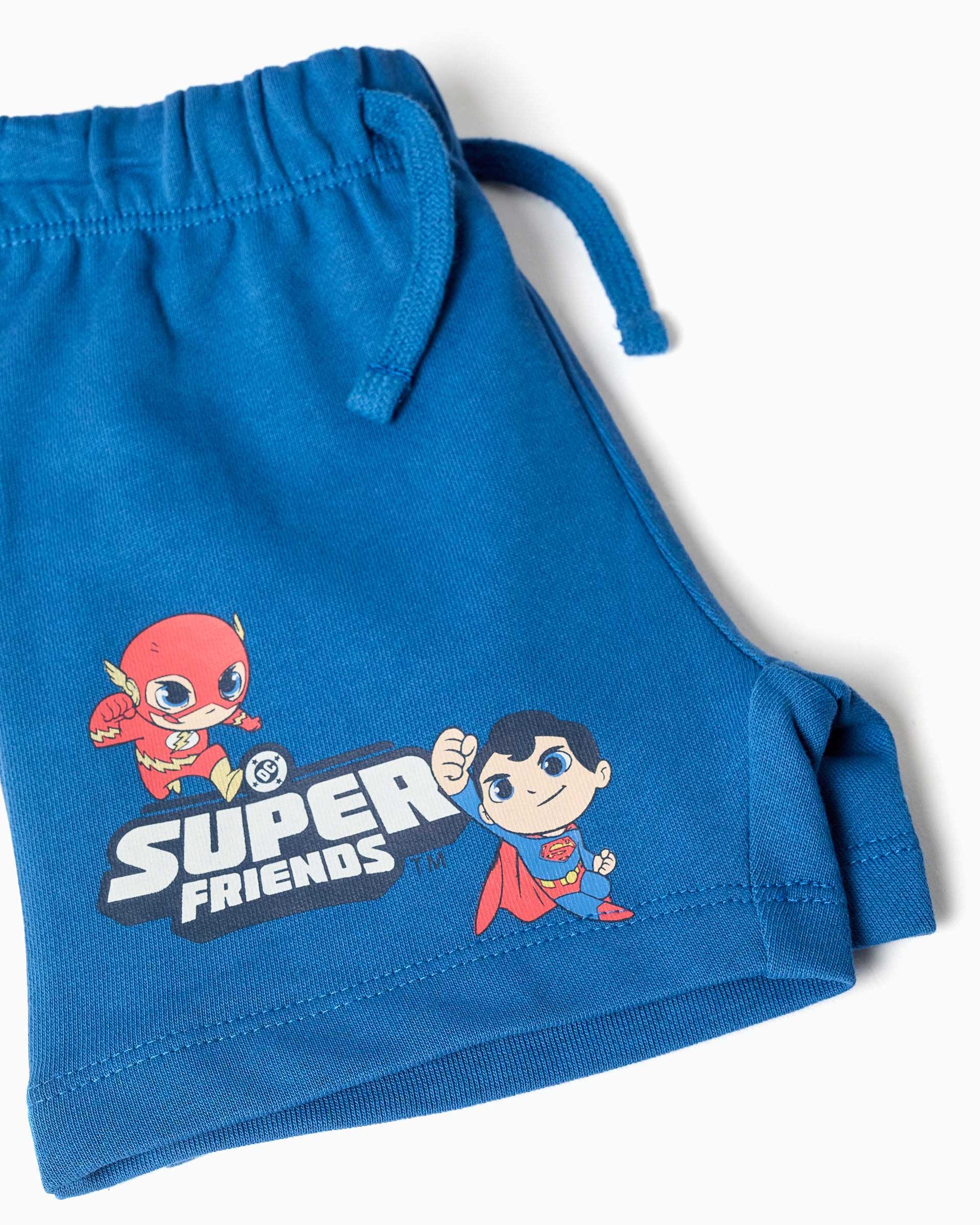 Conjunto de bebé niño 100% algodón y con estampado super friends - Zippy - Azul Azul-4