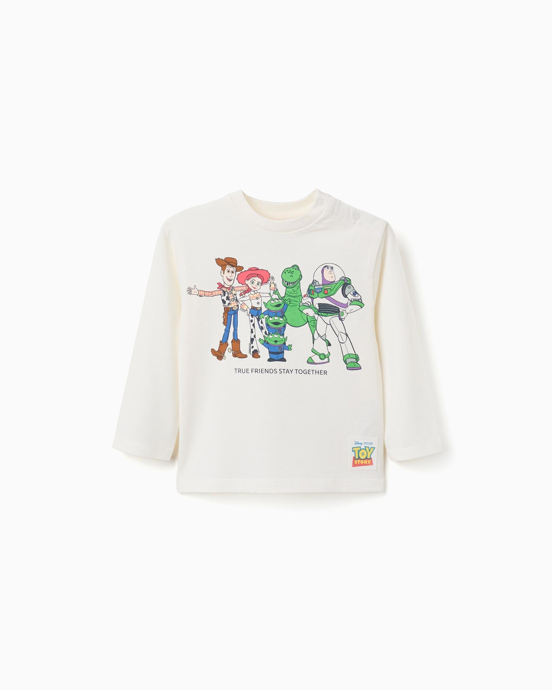 Imagen 0 de Camiseta de bebé niño 100% algodón y con estampado toy story Blanco