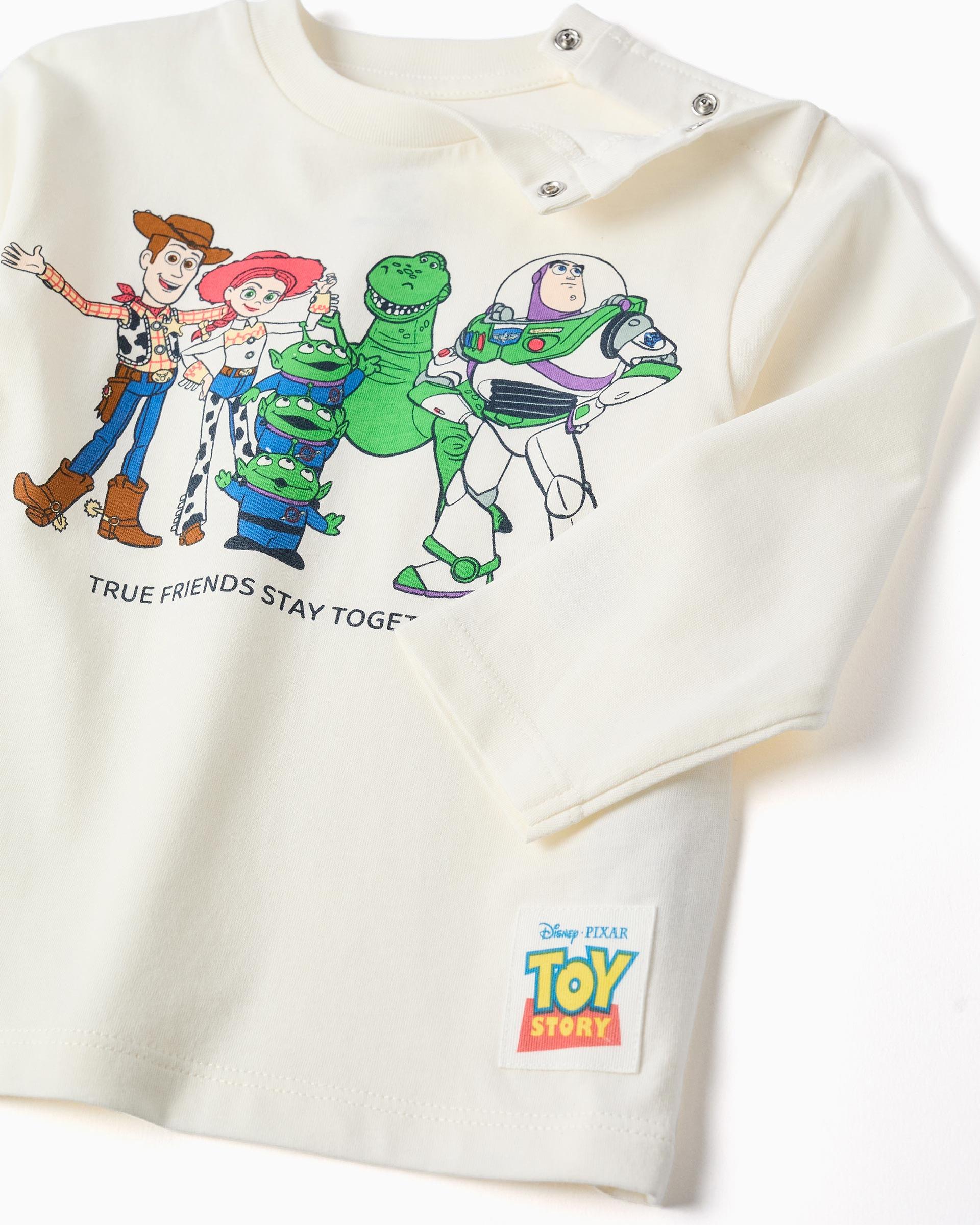 Camiseta de bebé niño 100% algodón y con estampado toy story - Zippy - Blanco Blanco-2