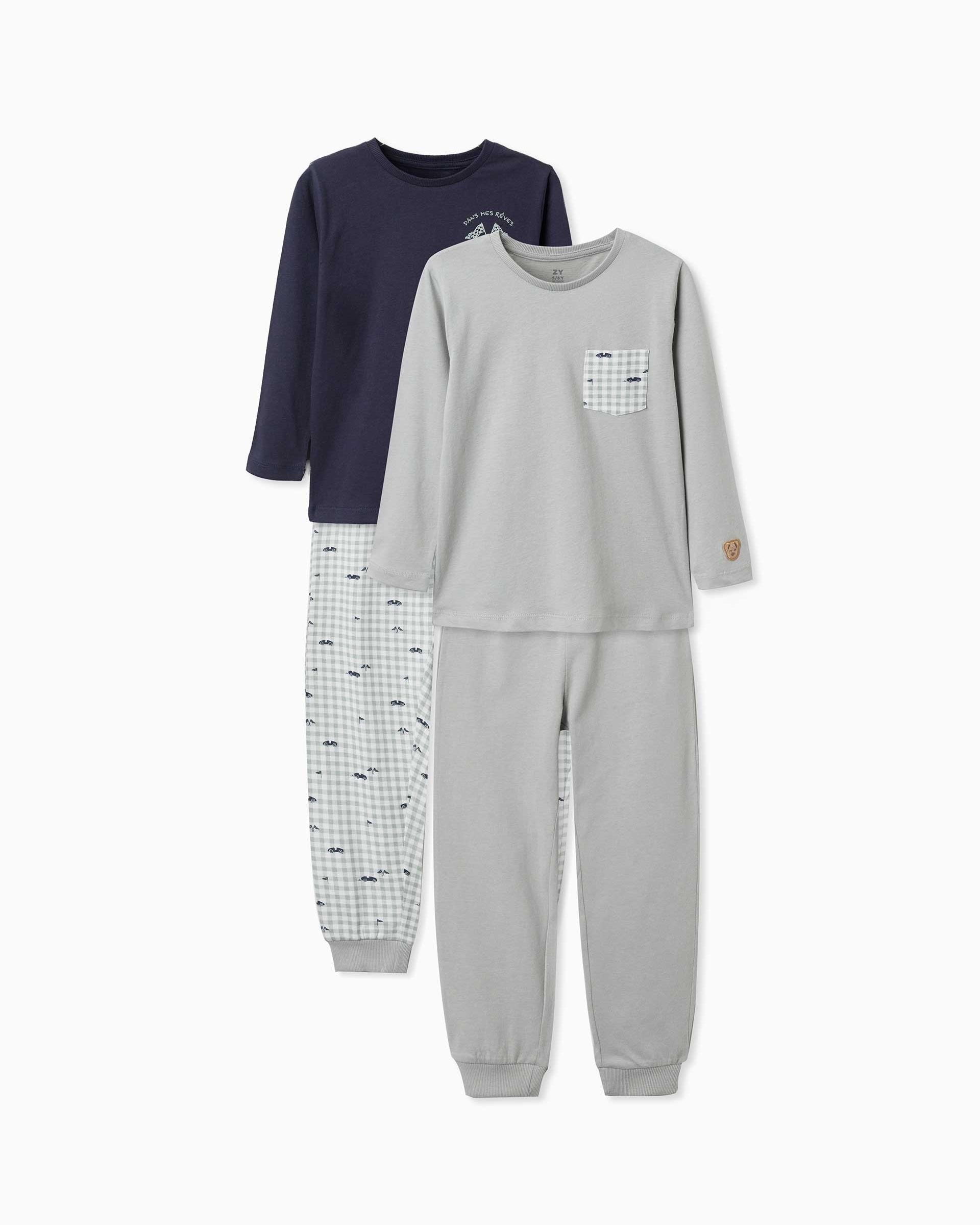 Imagen 0 de Pack de 2 pijamas de niño 100% algodón y con estampado de coches Multicolor
