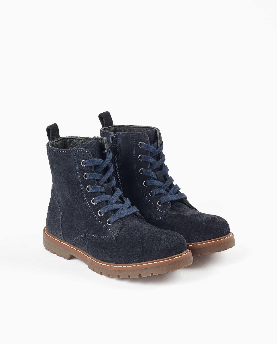 Imagen 2 de Botas de niña de ante y con cordones - Zippy - Azul Azul