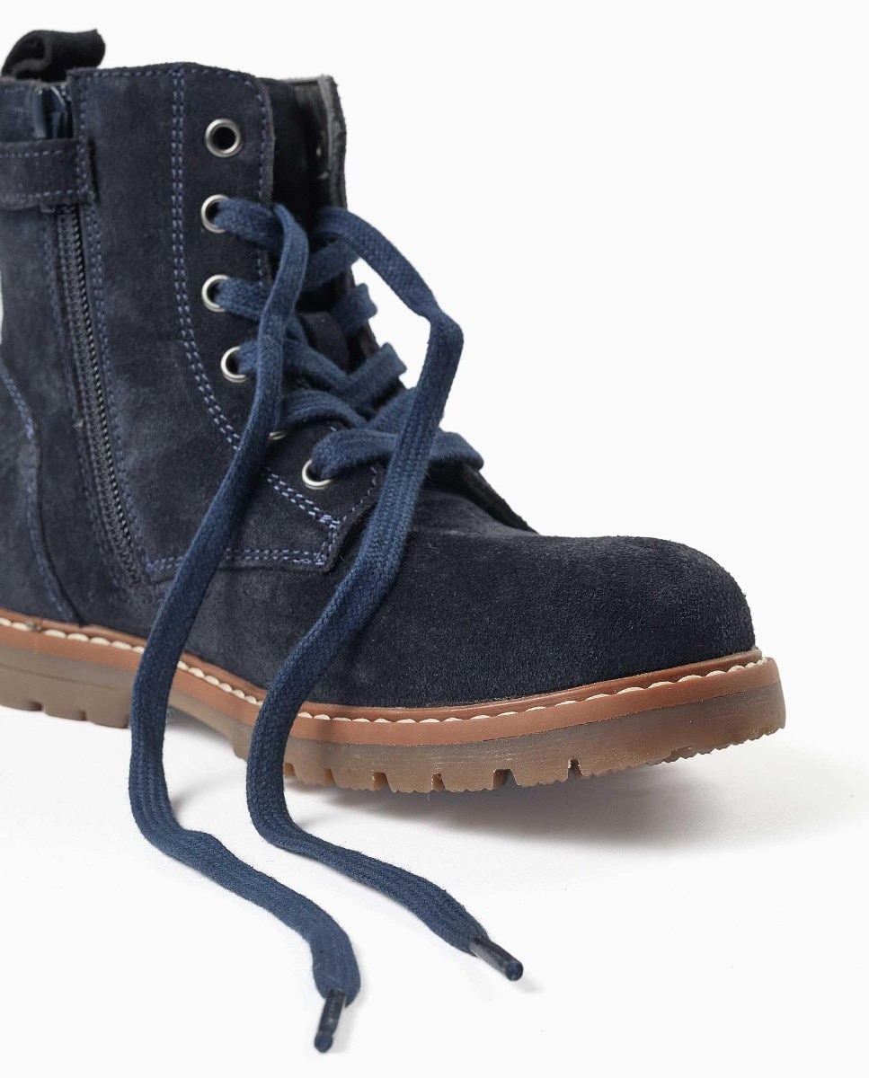 Imagen 4 de Botas de niña de ante y con cordones - Zippy - Azul Azul