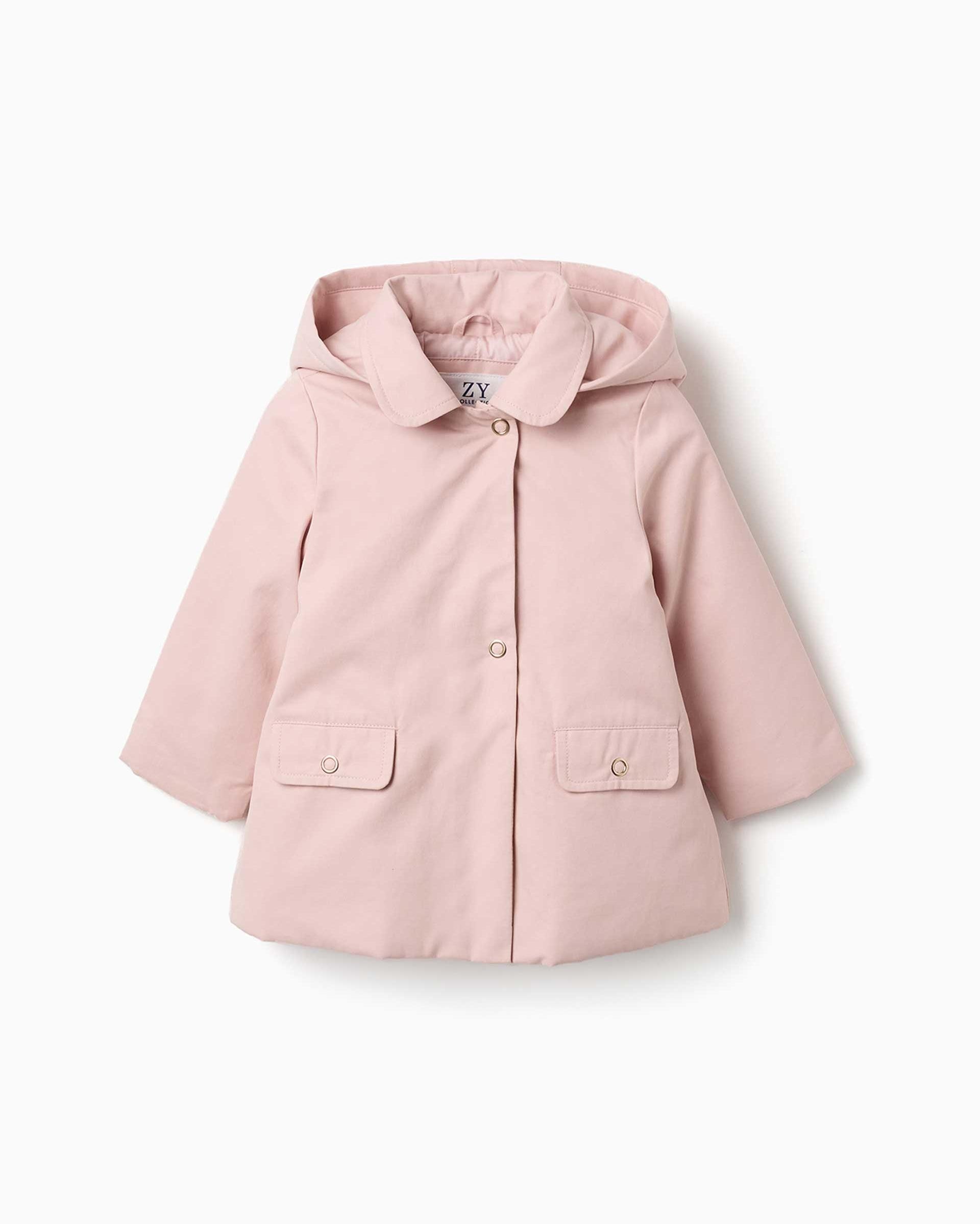 Imagen 0 de Parka de bebé niña con capucha desmontable y forro Rosa