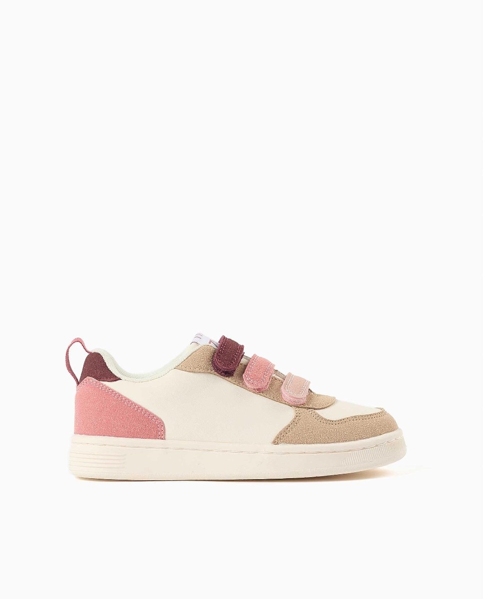 Imagen 0 de Zapatillas bajas de niña con tiras autoadherentes y suela antideslizante Rosa
