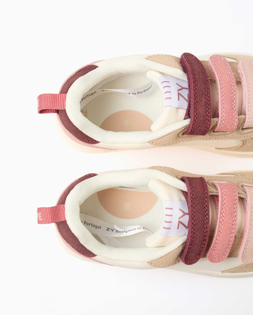 Zapatillas bajas de niña con tiras autoadherentes y suela antideslizante - Zippy - Rosa Rosa-3
