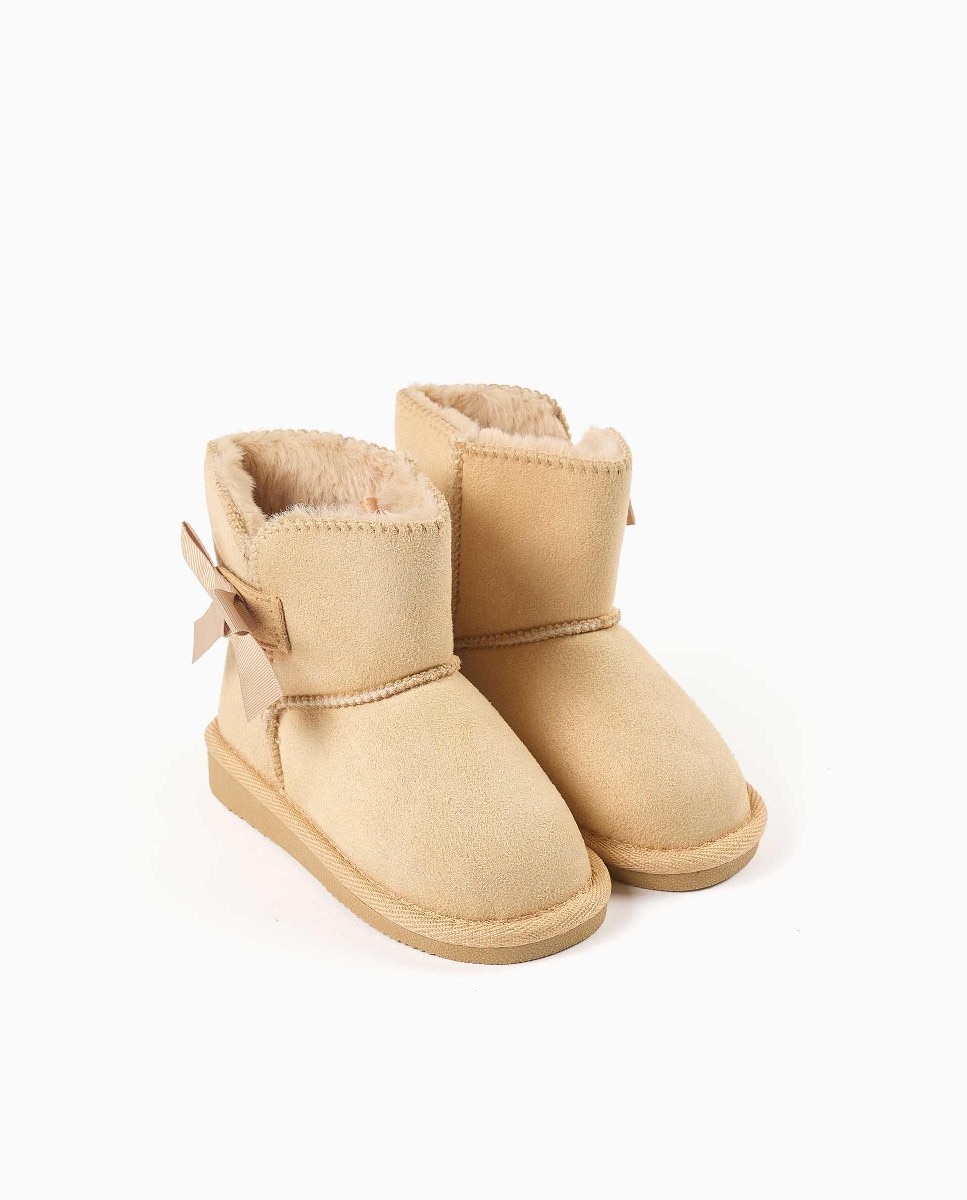 Imagen 2 de Botas de bebé niña con forro de peluche y lazo - Zippy - Beige Beige