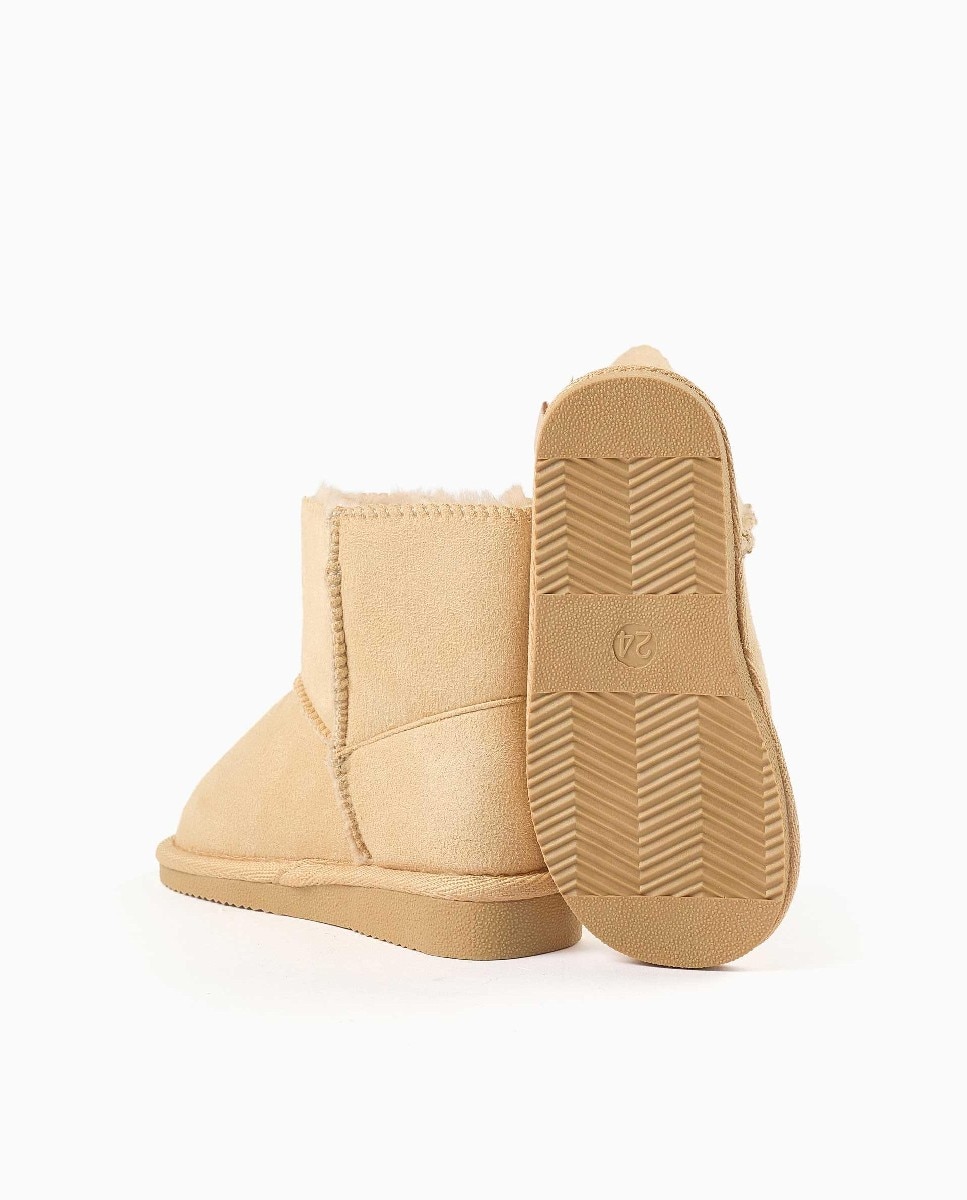 Imagen 3 de Botas de bebé niña con forro de peluche y lazo - Zippy - Beige Beige