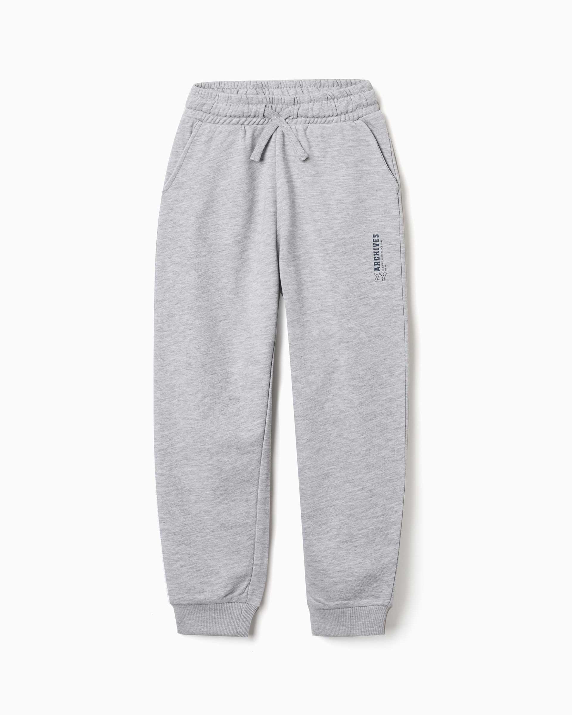 Pantálon deportivo de niño ajustado y con bolsillos - Zippy - Gris claro Gris claro-1