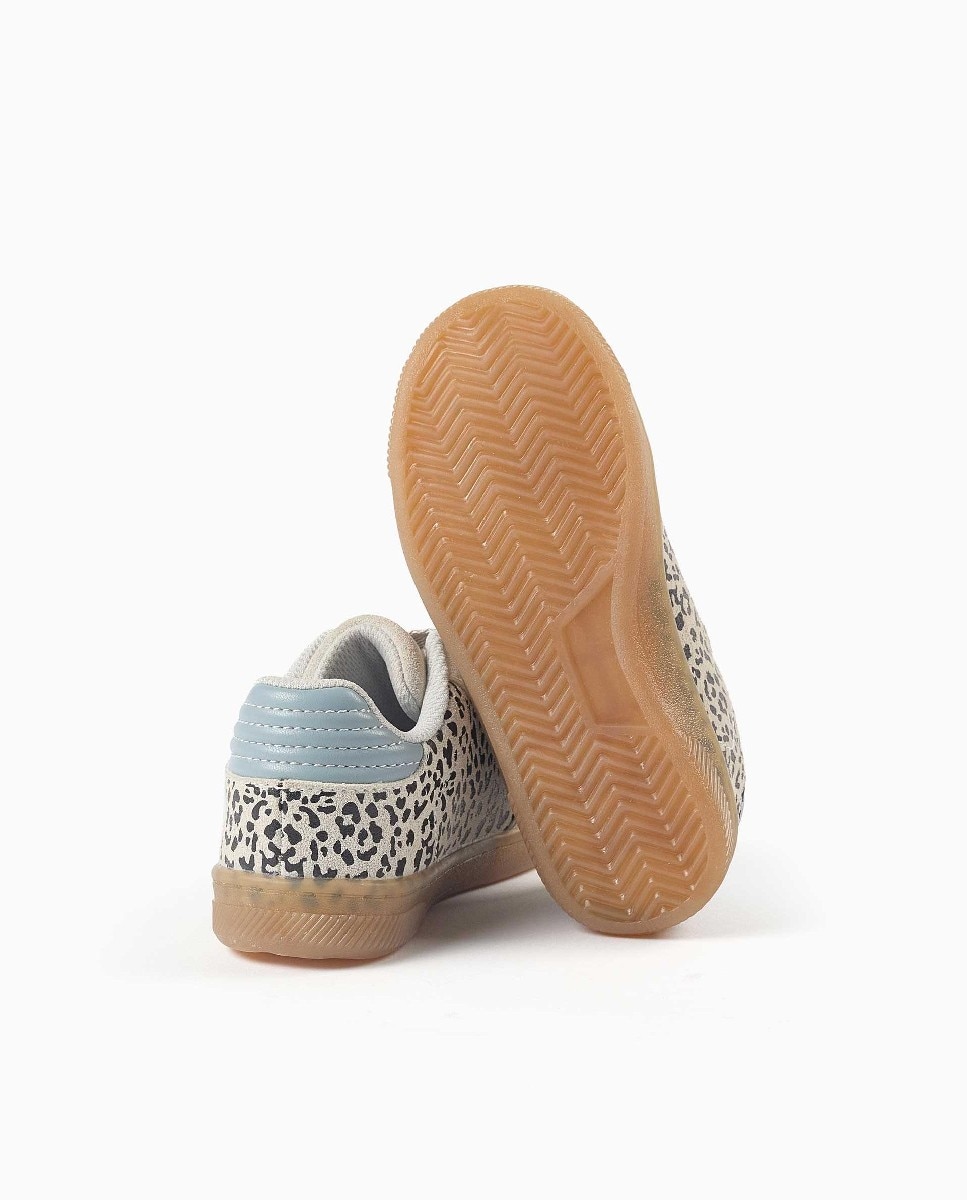 Imagen 3 de Zapatillas bajas de niña de ante y con estampado animal - Zippy - Azul Azul