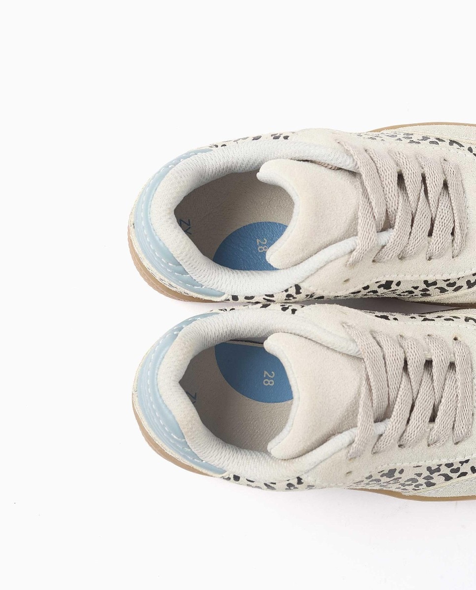 Imagen 4 de Zapatillas bajas de niña de ante y con estampado animal - Zippy - Azul Azul
