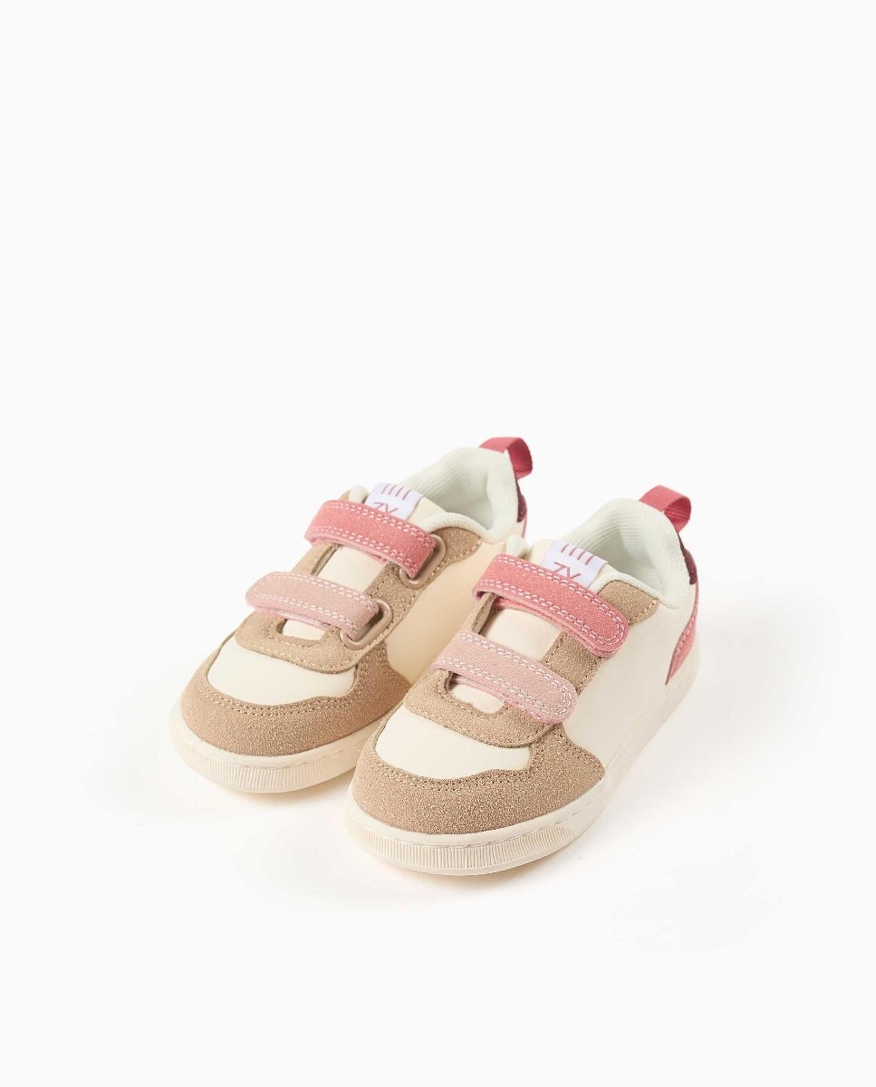 Zapatillas deportivas de bebé niña con tiras autoadherentes y suela antideslizante - Zippy - Rosa Rosa-2