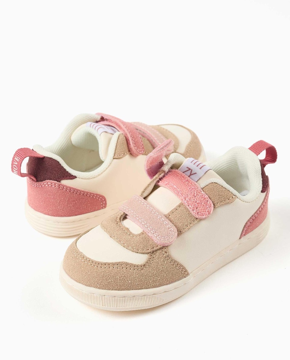 Zapatillas deportivas de bebé niña con tiras autoadherentes y suela antideslizante - Zippy - Rosa Rosa-4