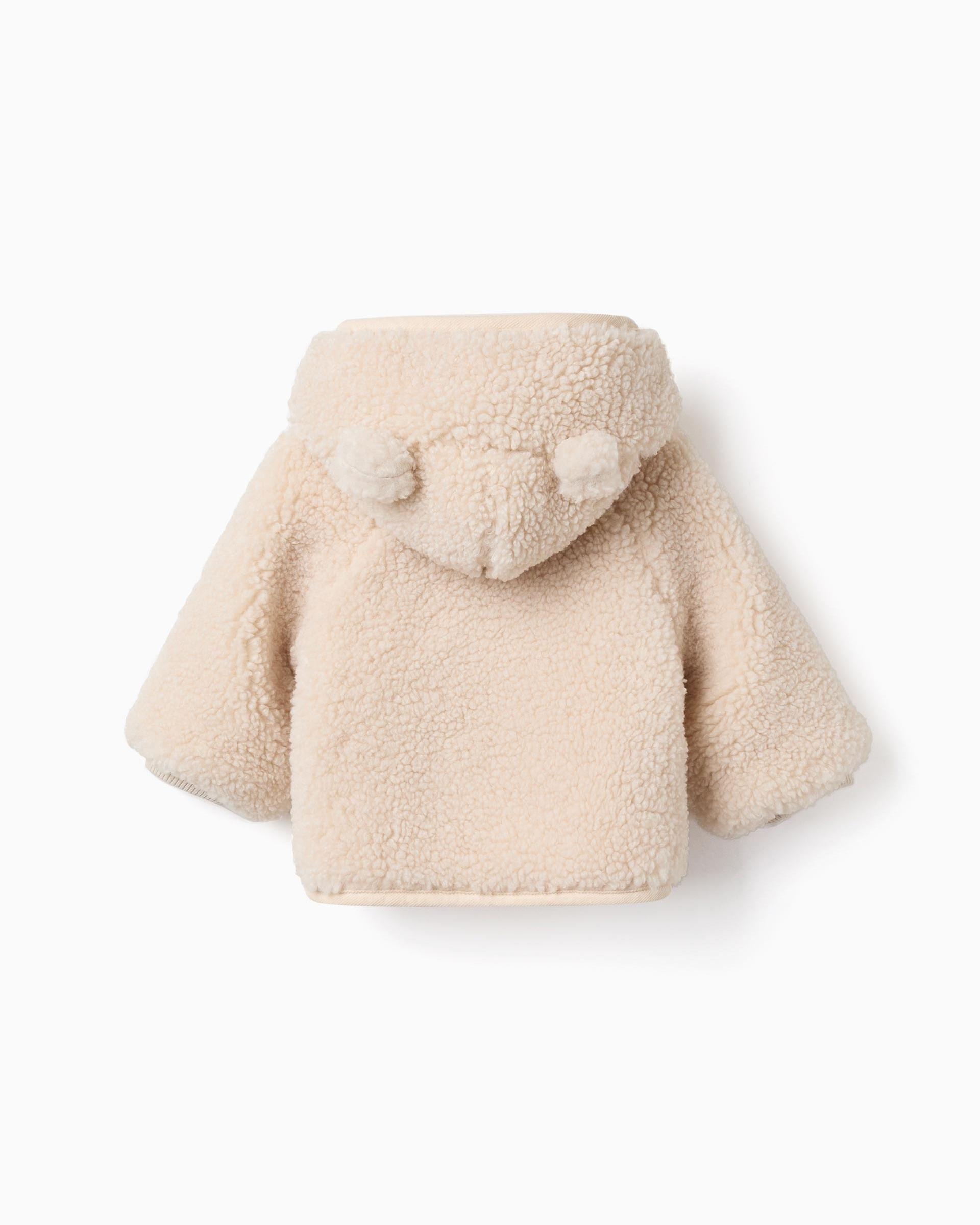 Abrigo de paño de bebé niño con capucha y forro polar - Zippy - Beige Beige-3