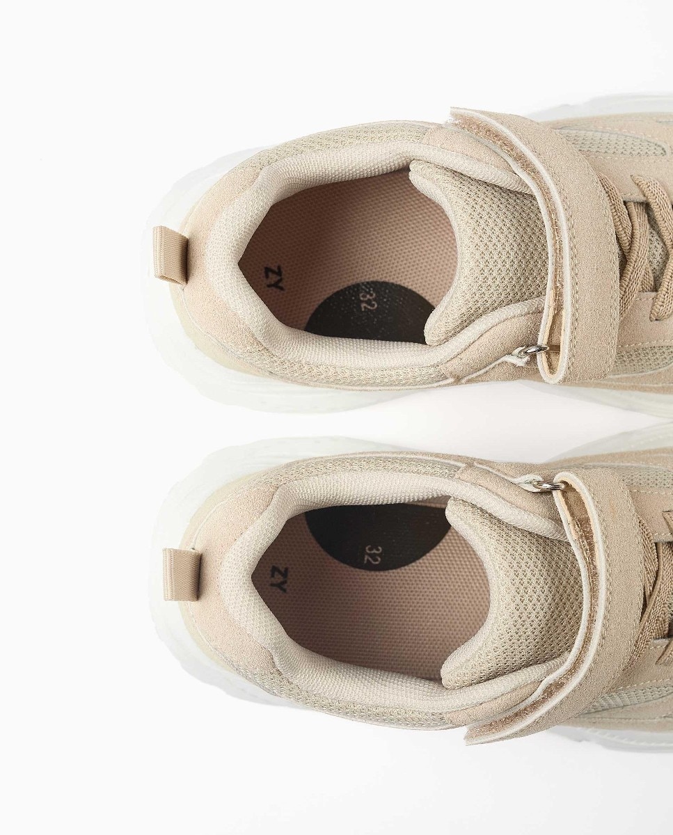 Imagen 3 de Zapatillas deportivas de niño de malla y con suela antideslizante - Zippy - Beige Beige