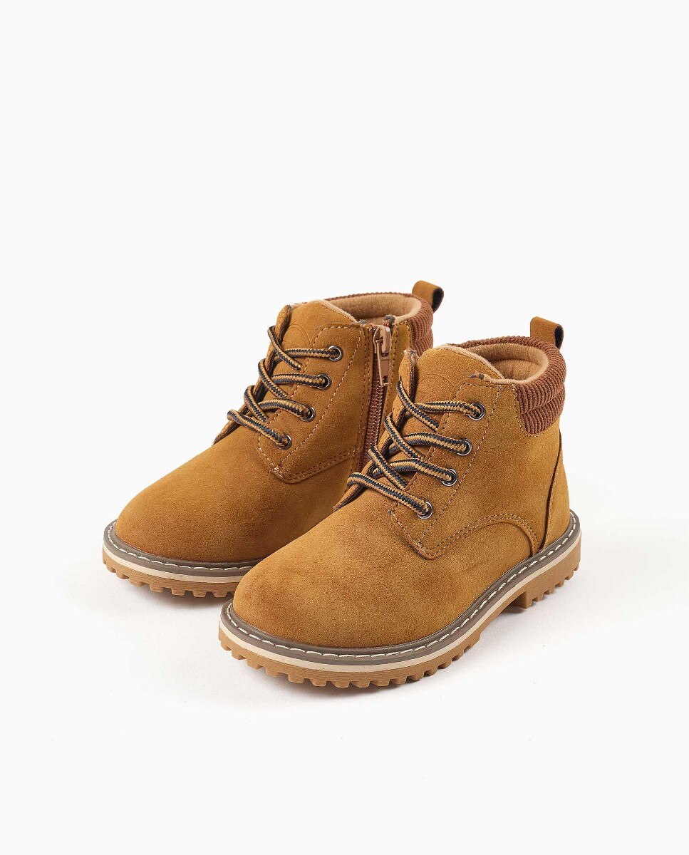 Imagen 2 de Botas de niño tipo montaña con cordones y suela antideslizante - Zippy - Marrón Marrón