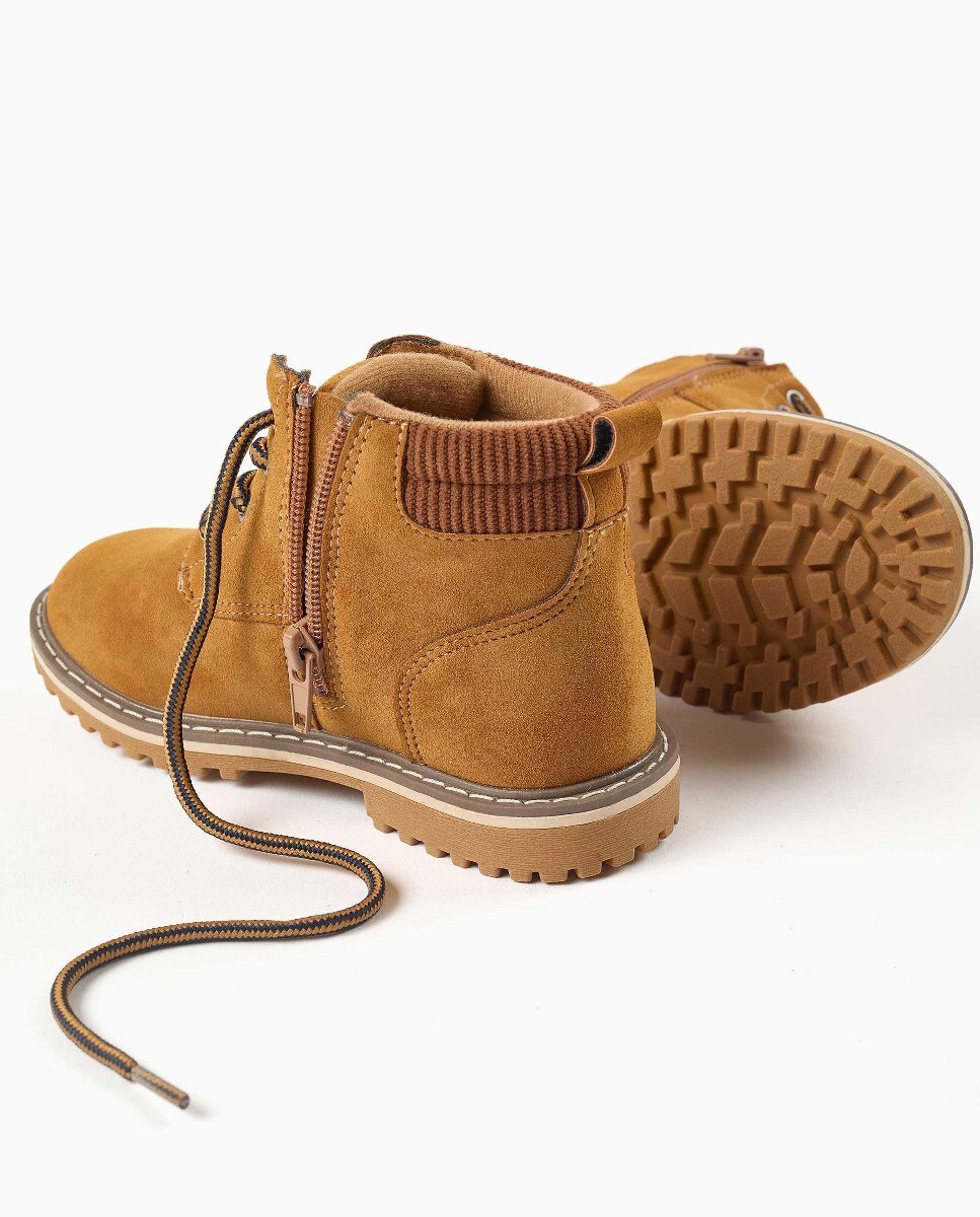 Imagen 3 de Botas de niño tipo montaña con cordones y suela antideslizante - Zippy - Marrón Marrón