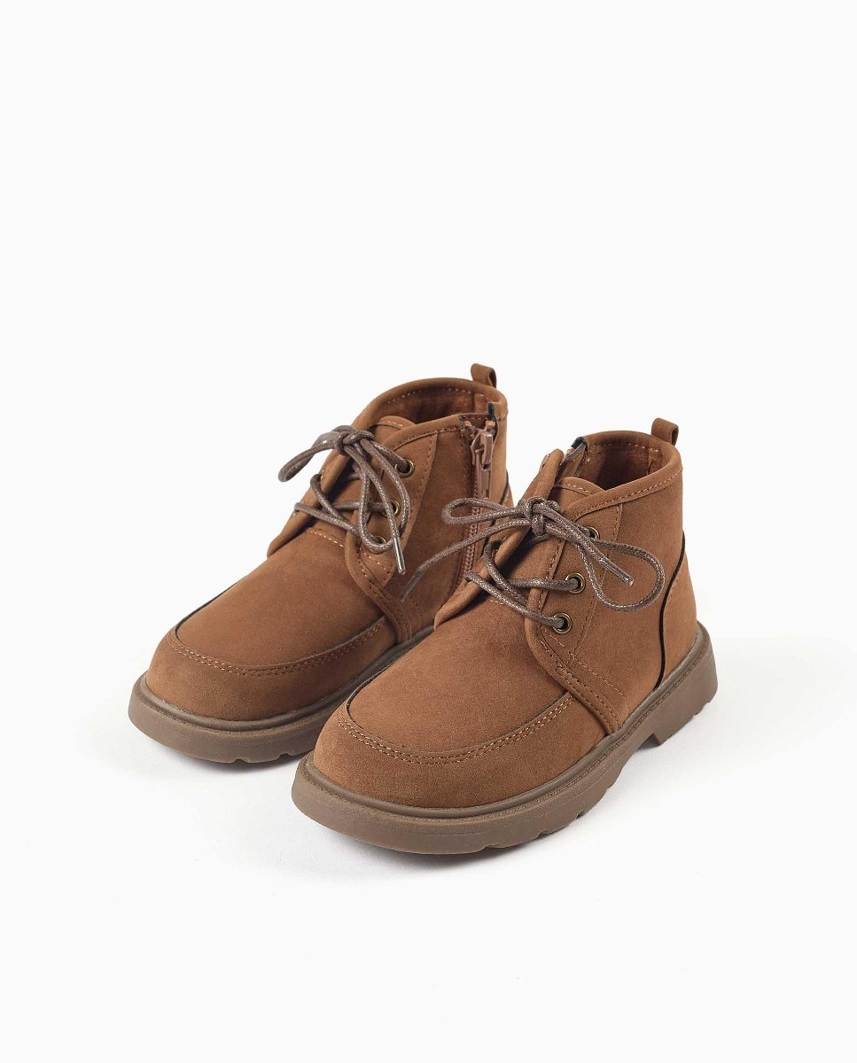 Botas de niño con cordones y suela antideslizante - Zippy - Beige Beige-2