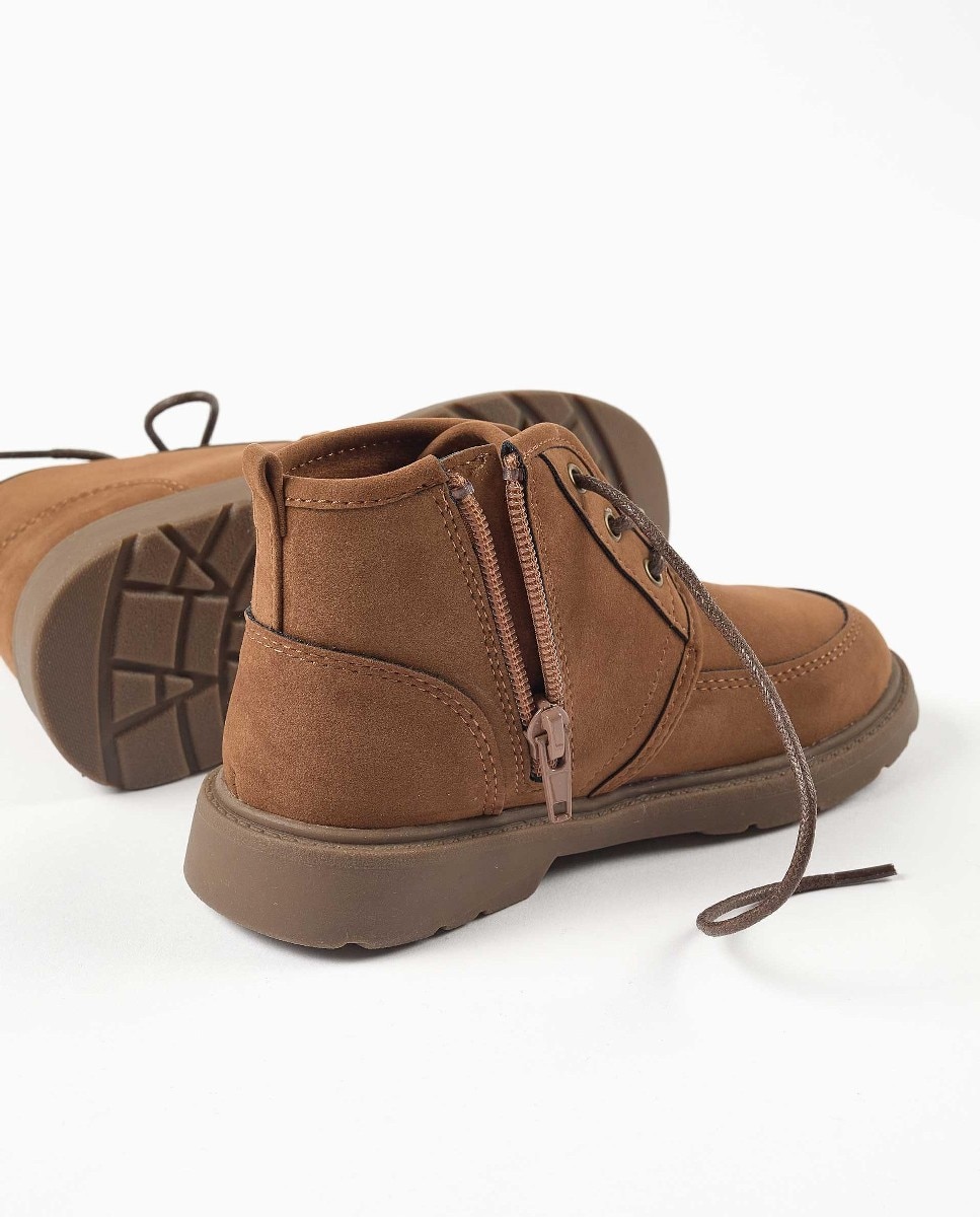 Botas de niño con cordones y suela antideslizante - Zippy - Beige Beige-3