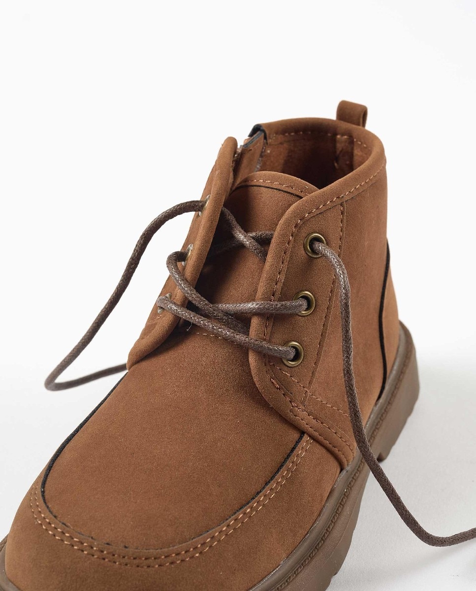 Botas de niño con cordones y suela antideslizante - Zippy - Beige Beige-4