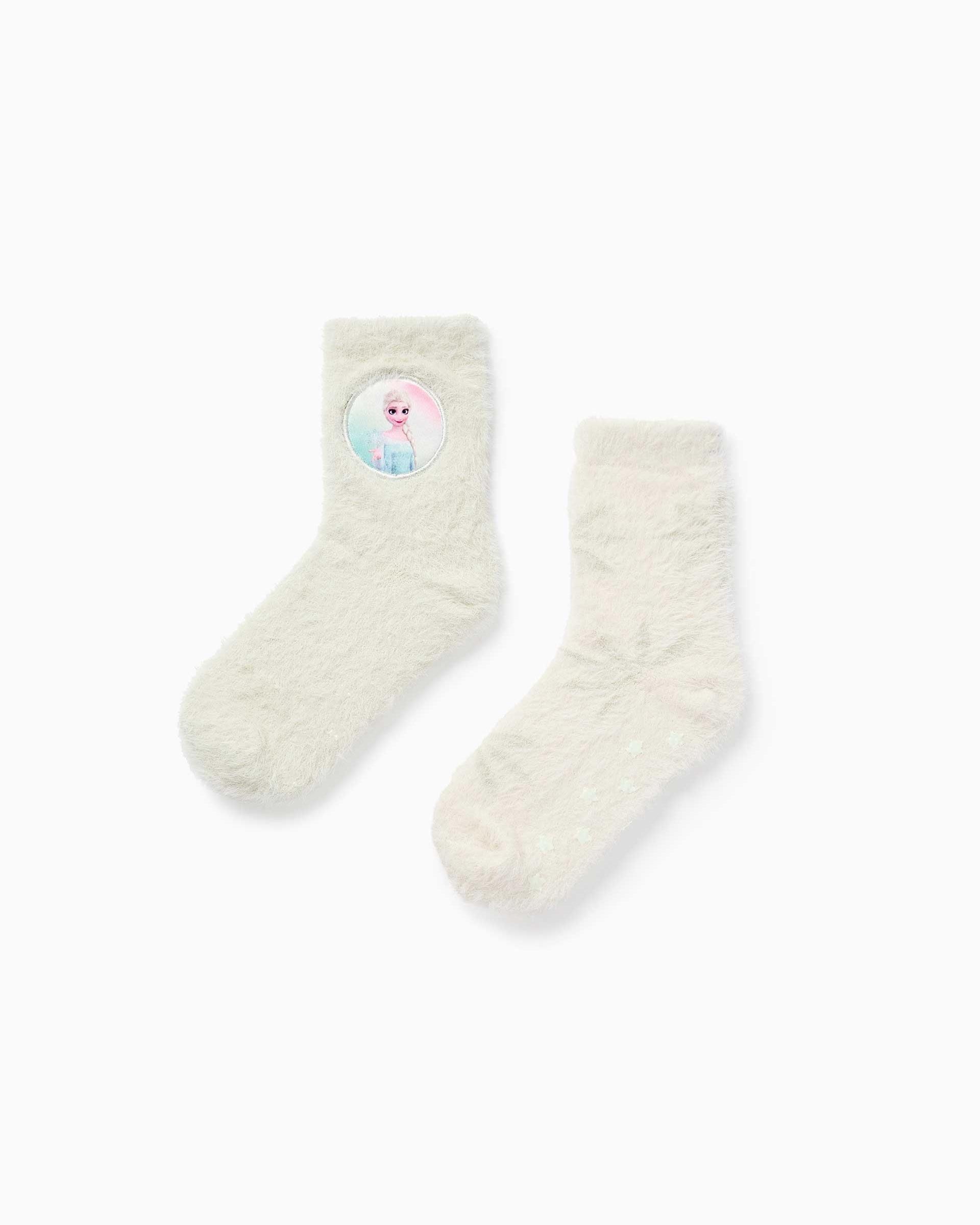 Pack de 2 calcetines de niña de felpa suave y con motivo frozen - Zippy - Verde Verde-1