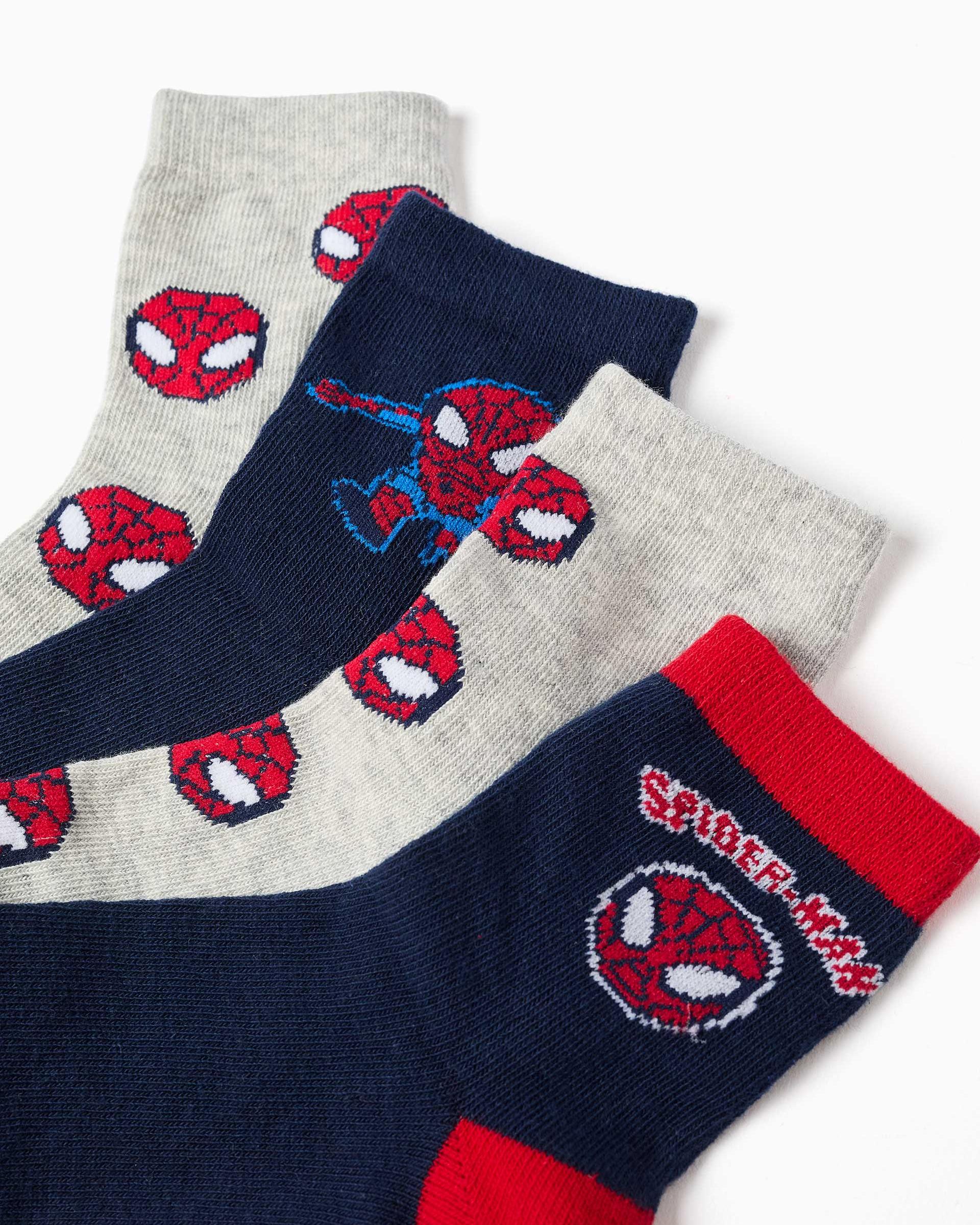 Imagen 2 de Pack de 4 calcetines de niño con motivo spider man y caña acanalada - Zippy - Multicolor Multicolor