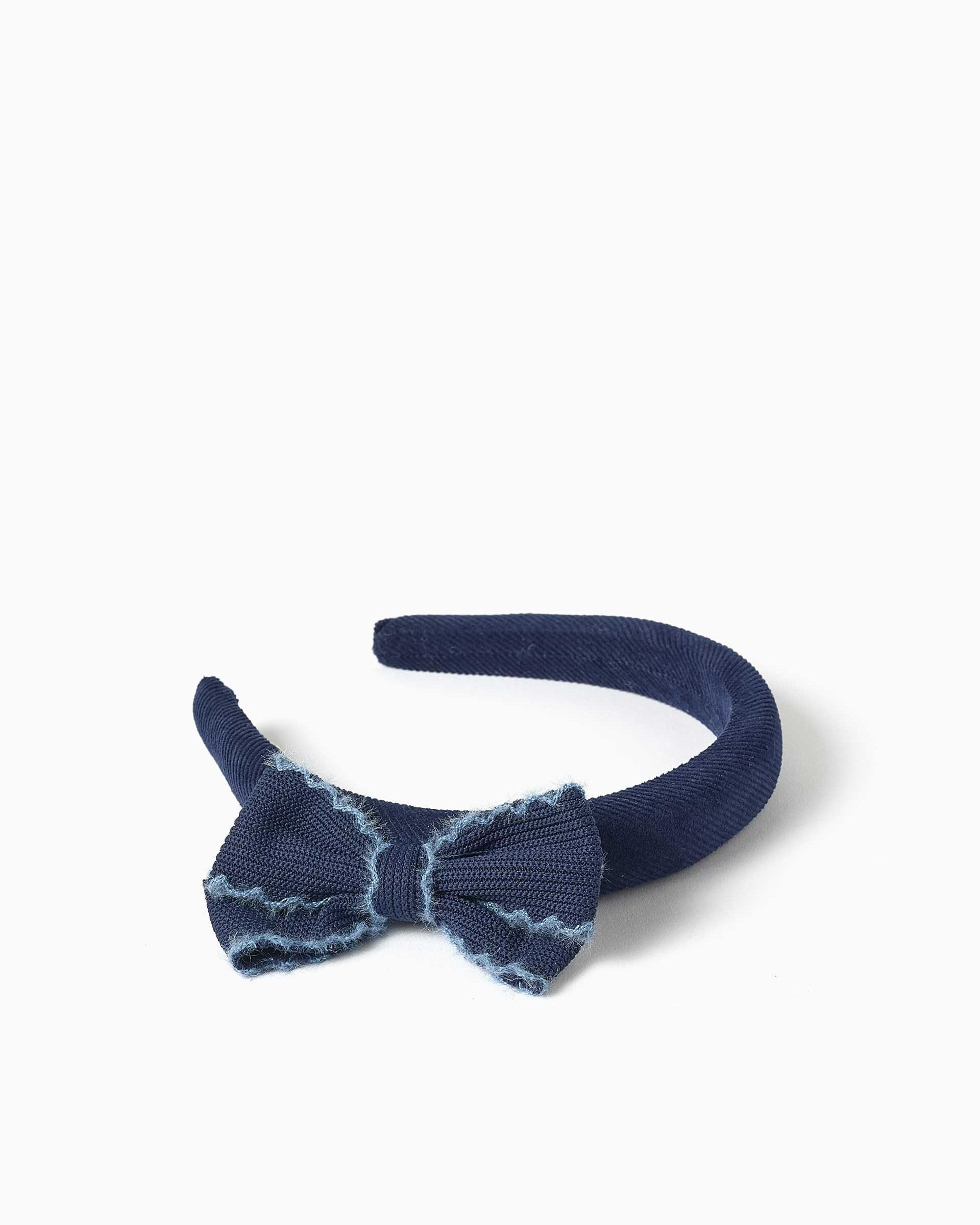 Diadema con lazo y ribete festoneado - Zippy - Azul marino Azul marino-2