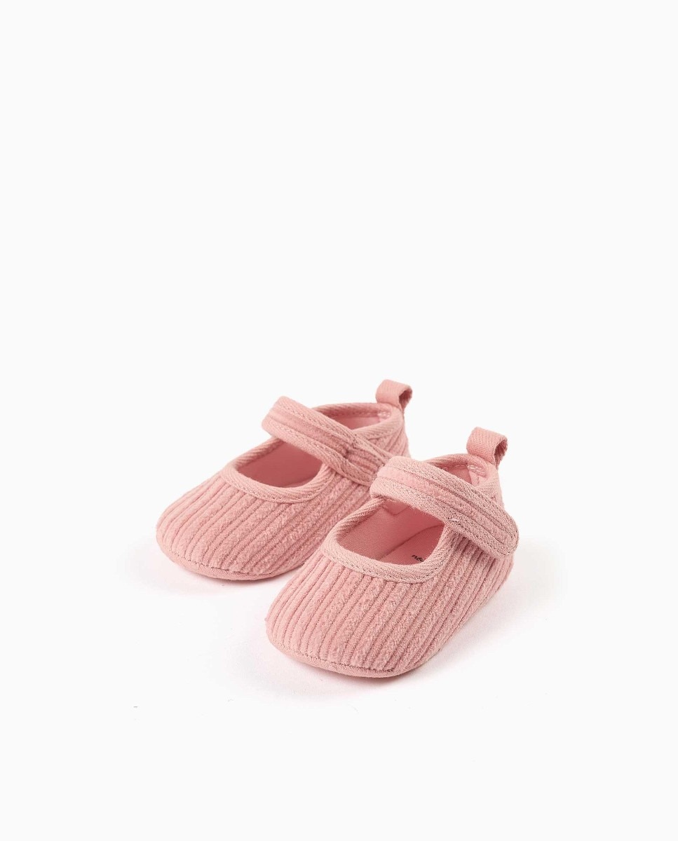 Imagen 0 de Pepitos de bebé niña con cordones ajustables y suela blanda Rosa