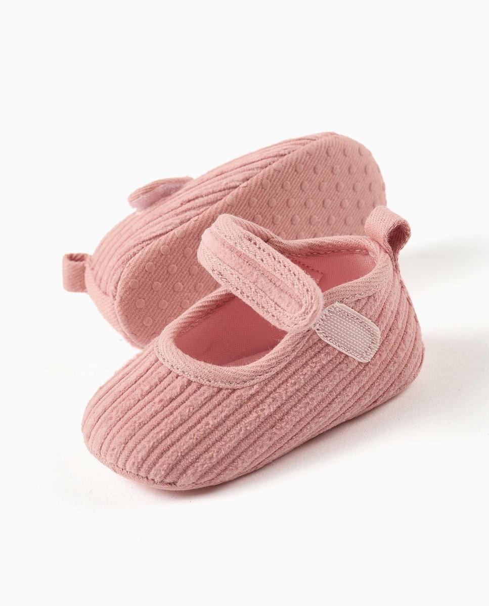 Pepitos de bebé niña con cordones ajustables y suela blanda - Zippy - Rosa Rosa-3