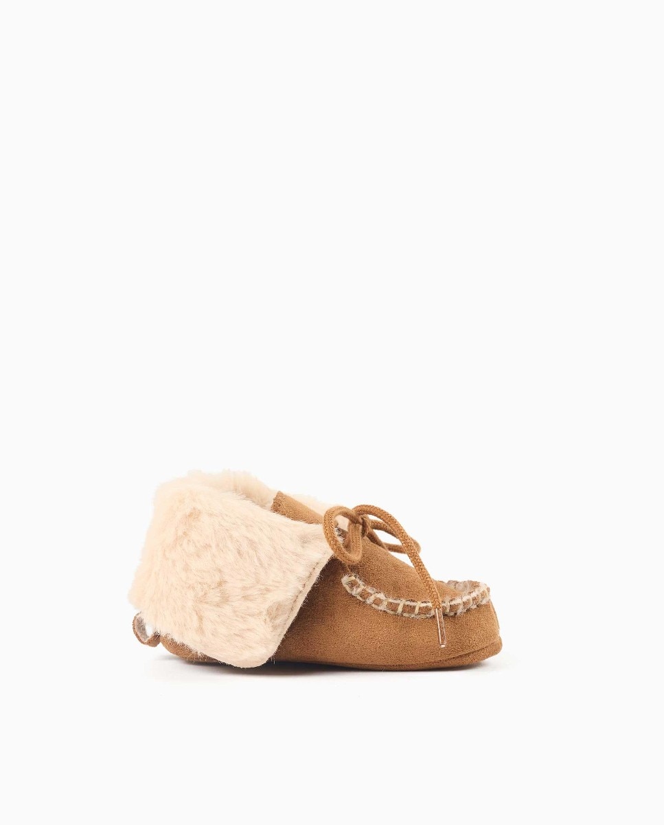 Pepitos de bebé con forro de pelo y cordones - Zippy - Camel Camel-1