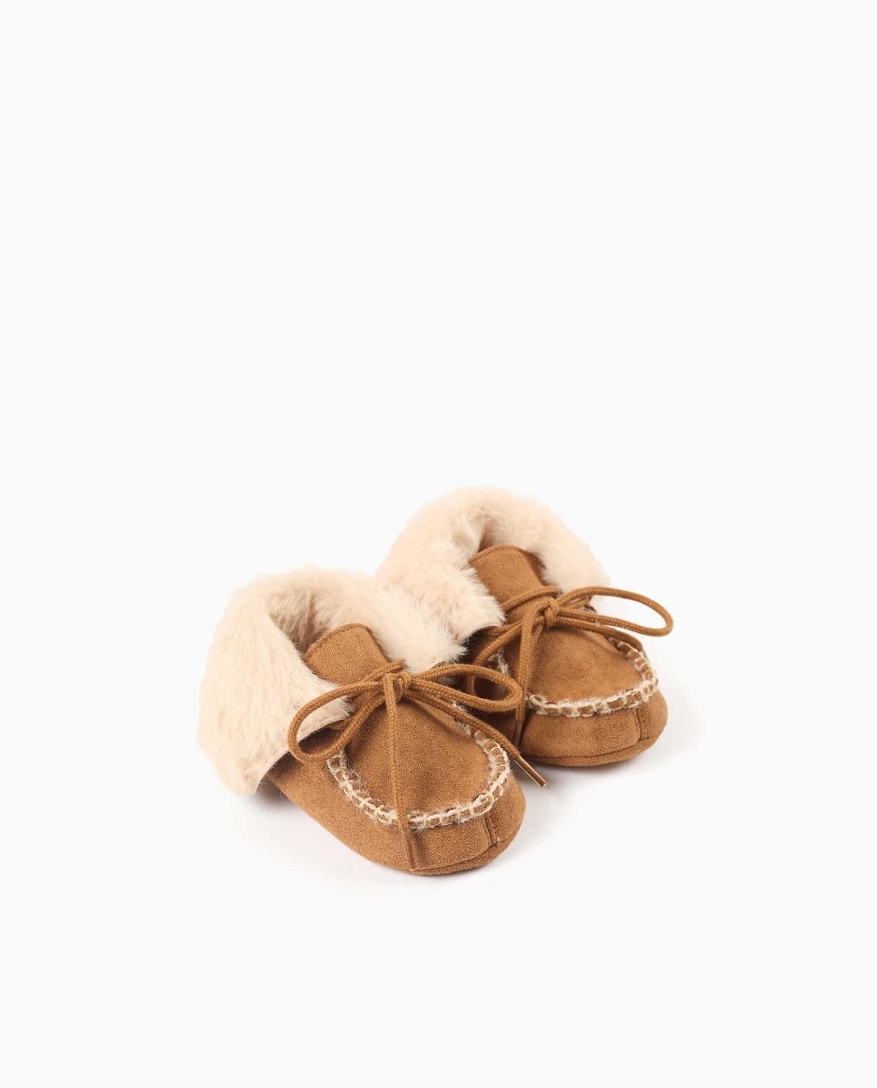 Pepitos de bebé con forro de pelo y cordones - Zippy - Camel Camel-2